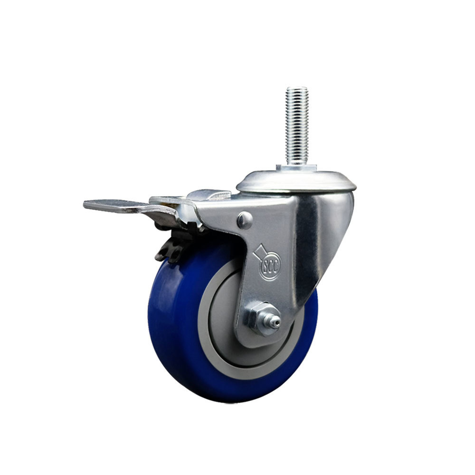 Service Caster, 5Inch x 1 1/4Inch Stem Caster, Wheel Diameter 4 in, Caster Type Swivel, Package (qty.) 1, Model SCC-TSTTL20S414-PPUB-BLUE-34212