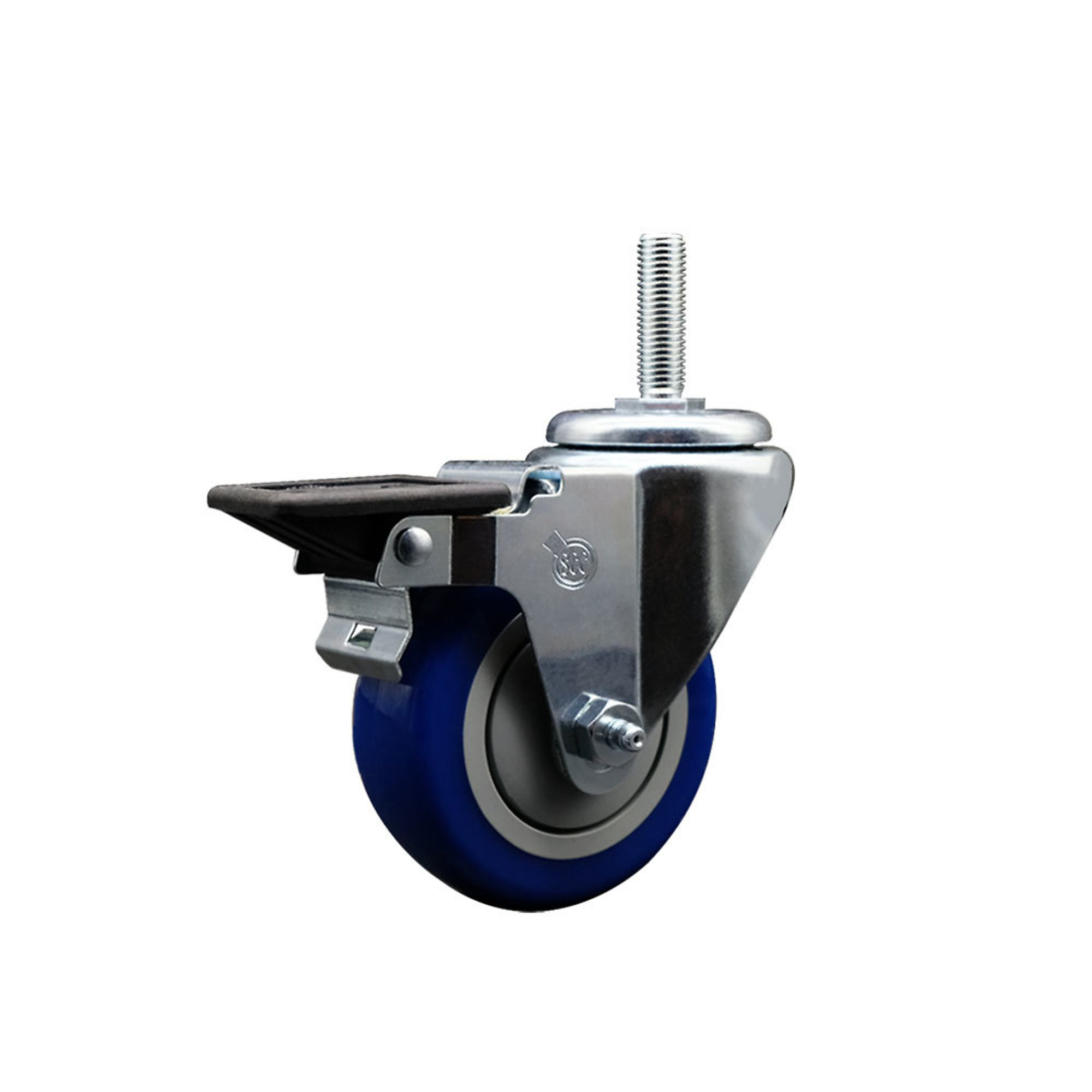 Service Caster, 3 1/2Inch x 1 1/4Inch Stem Caster, Wheel Diameter 3.5 in, Caster Type Swivel, Package (qty.) 1, Model SCC-TS20S3514-PPUB-BLUE-PLB-