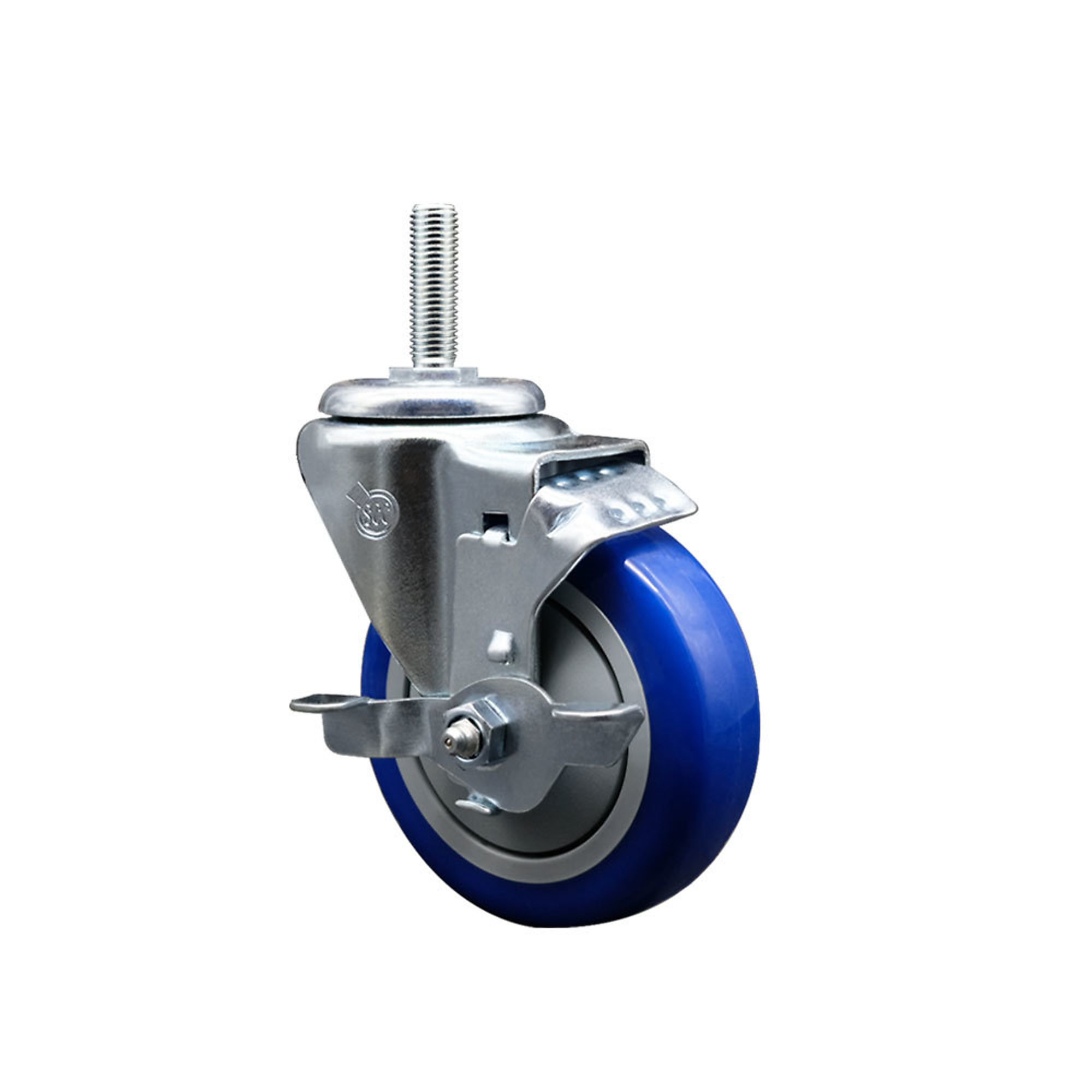 Service Caster, 4Inch x 1 1/4Inch Stem Caster, Wheel Diameter 4 in, Caster Type Swivel, Package (qty.) 1, Model SCC-TS20S414-PPUB-BLUE-TLB-34212