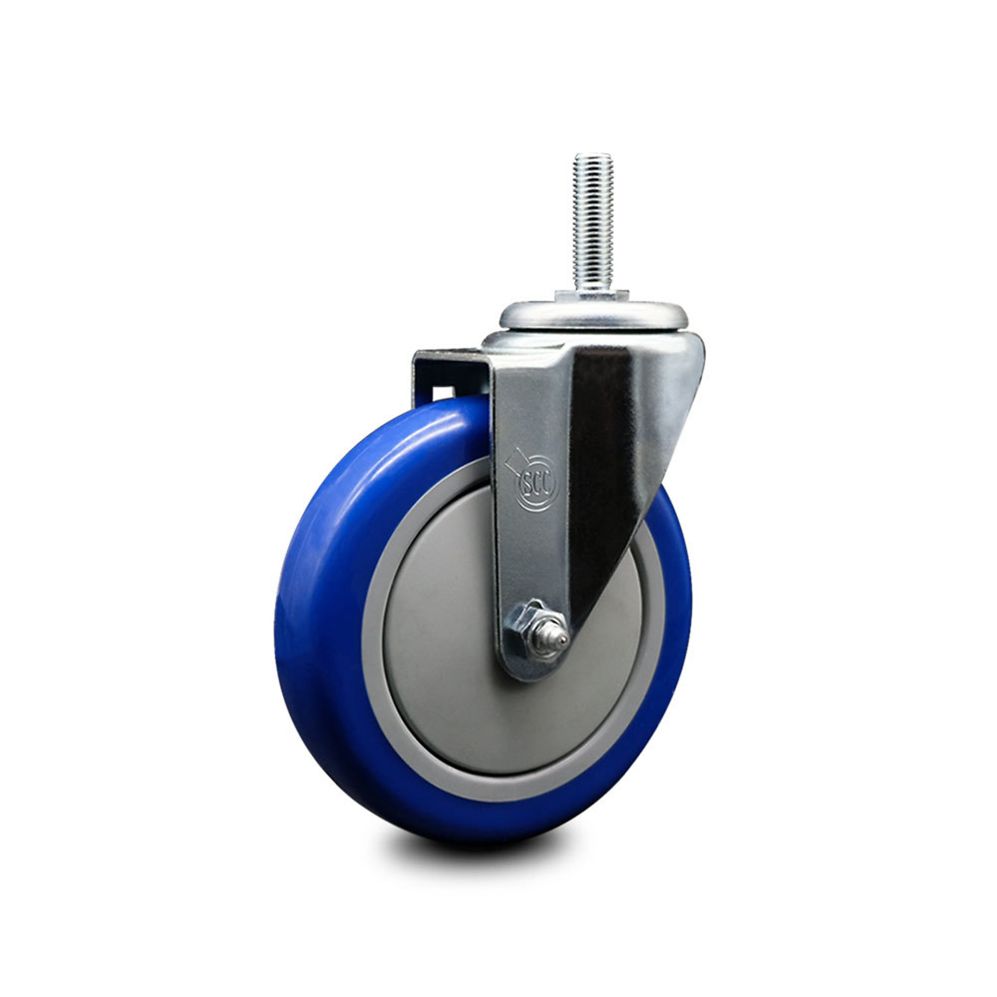 Service Caster, 5Inch x 1 1/4Inch Stem Caster, Wheel Diameter 5 in, Caster Type Swivel, Package (qty.) 1, Model SCC-TS20S514-PPUB-BLUE-34212