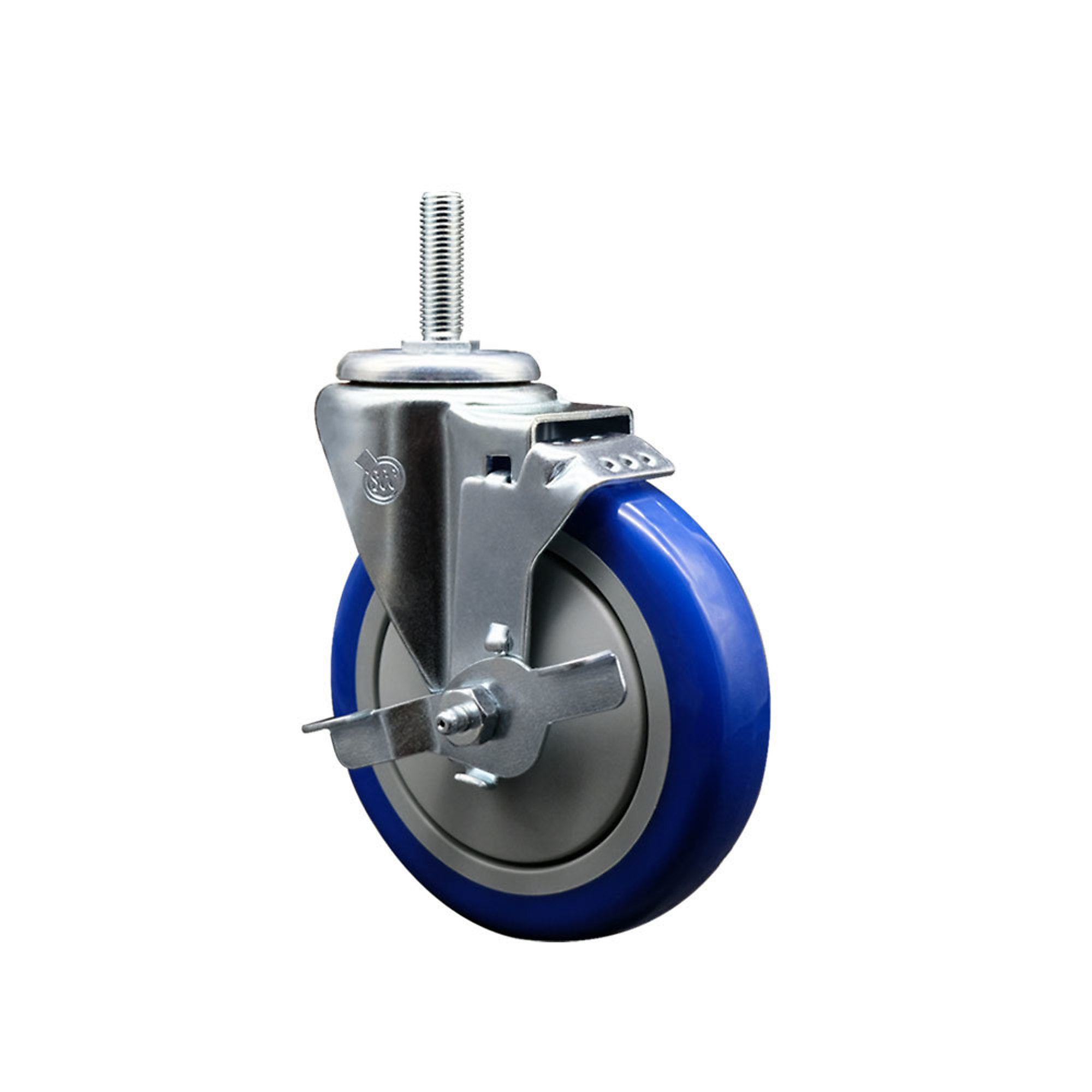 Service Caster, 5Inch x 1 1/4Inch Stem Caster, Wheel Diameter 5 in, Caster Type Swivel, Package (qty.) 1, Model SCC-TS20S514-PPUB-BLUE-TLB-34212