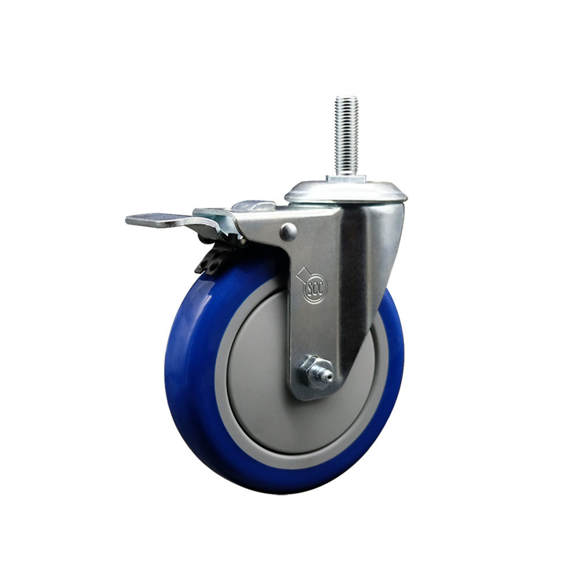 Service Caster, 5Inch x 1 1/4Inch Stem Caster, Wheel Diameter 5 in, Caster Type Swivel, Package (qty.) 1, Model SCC-TSTTL20S514-PPUB-BLUE-34212