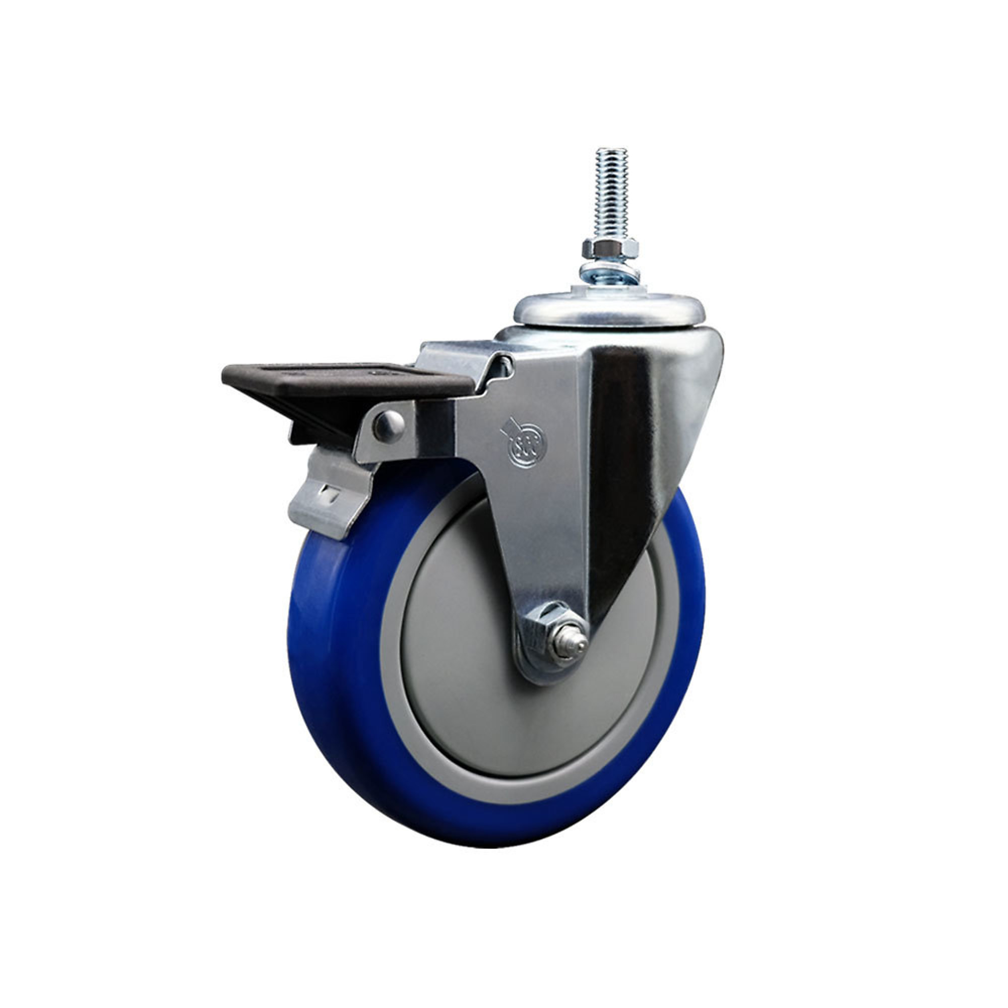 Service Caster, 5Inch x 1 1/4Inch Stem Caster, Wheel Diameter 5 in, Caster Type Swivel, Package (qty.) 1, Model SCC-TS20S514-PPUB-BLUE-PLB-381615