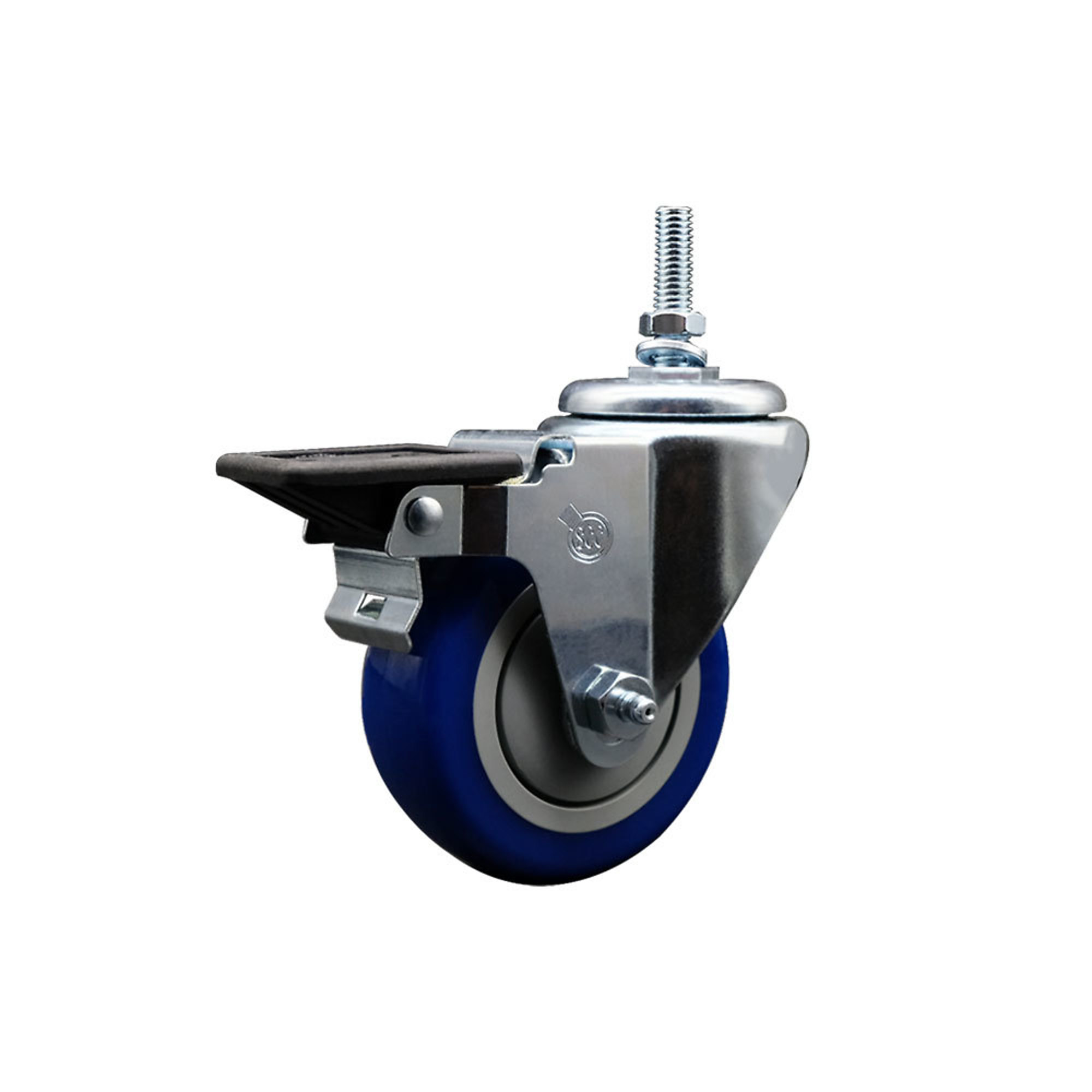 Service Caster, 3 1/2Inch x 1 1/4Inch Stem Caster, Wheel Diameter 3.5 in, Caster Type Swivel, Package (qty.) 1, Model SCC-TS20S3514-PPUB-BLUE-PLB-