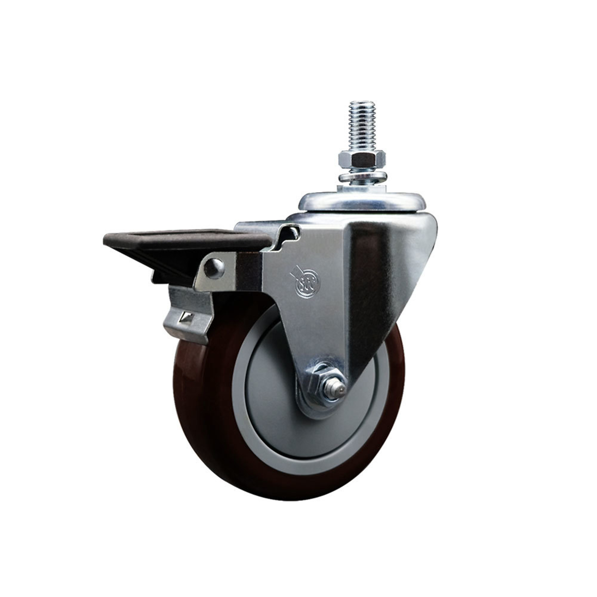 Service Caster, 4Inch x 1 1/4Inch Stem Caster, Wheel Diameter 4 in, Caster Type Swivel, Package (qty.) 1, Model SCC-TS20S414-PPUB-MRN-PLB-121315