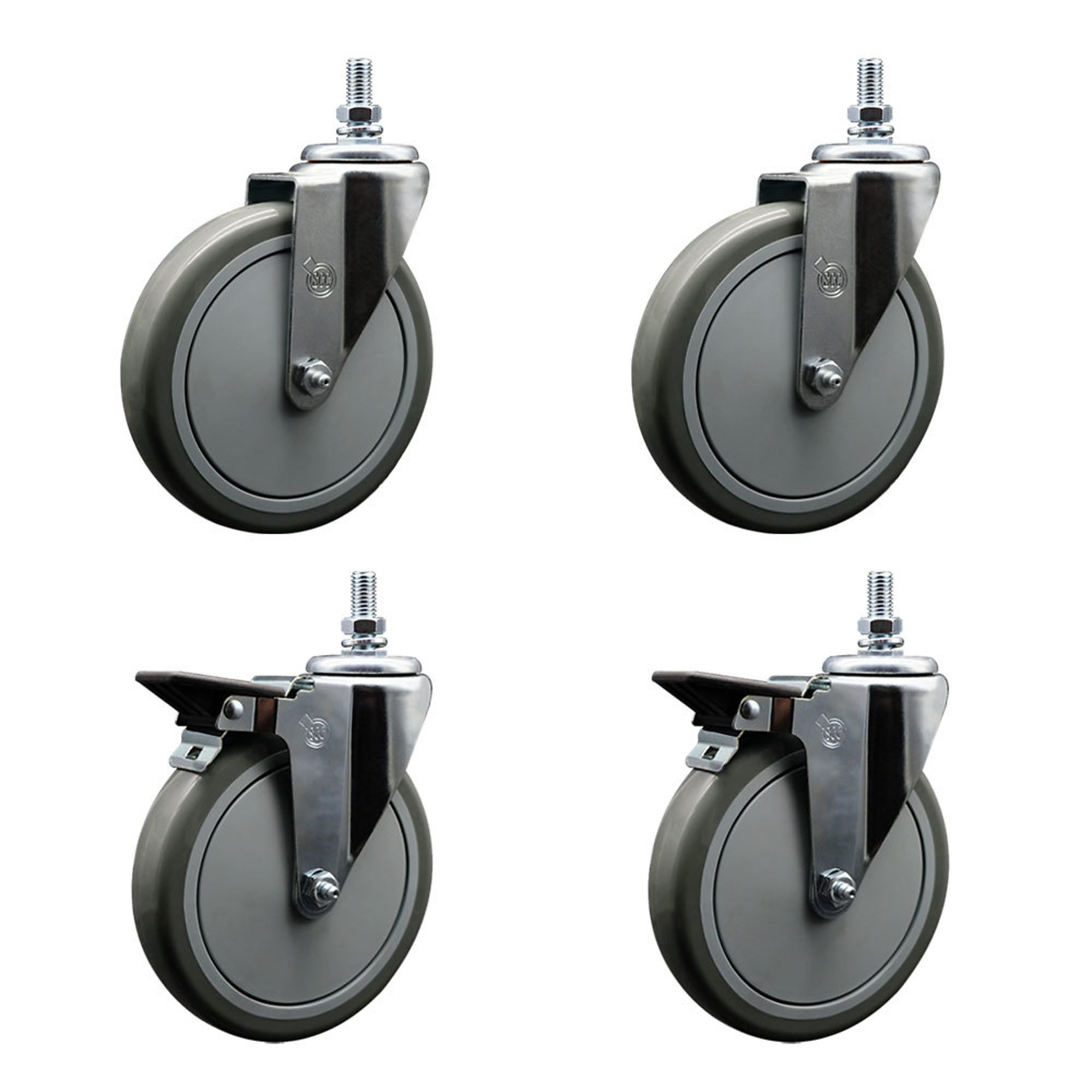 Service Caster, 6Inch x 1 1/4Inch Stem Casters, Wheel Diameter 6 in, Caster Type Swivel, Package (qty.) 4, Model SCC-TS20S614-PPUB-M1015-2-PLB-2