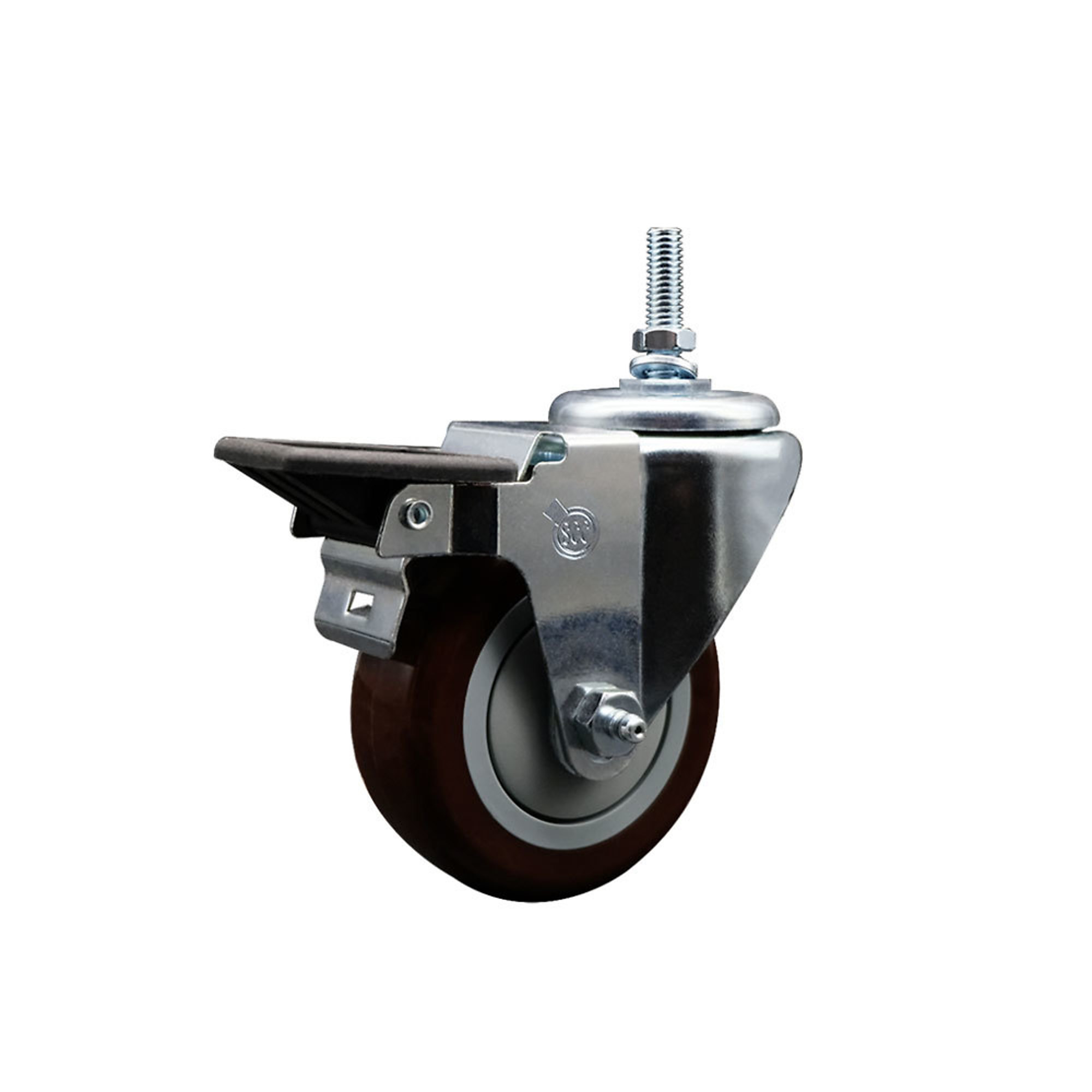 Service Caster, 3 1/2Inch x 1 1/4Inch Stem Casters, Wheel Diameter 3.5 in, Caster Type Swivel, Package (qty.) 4, Model SCC-TS20S3514-PPUB-MRN-PLB-