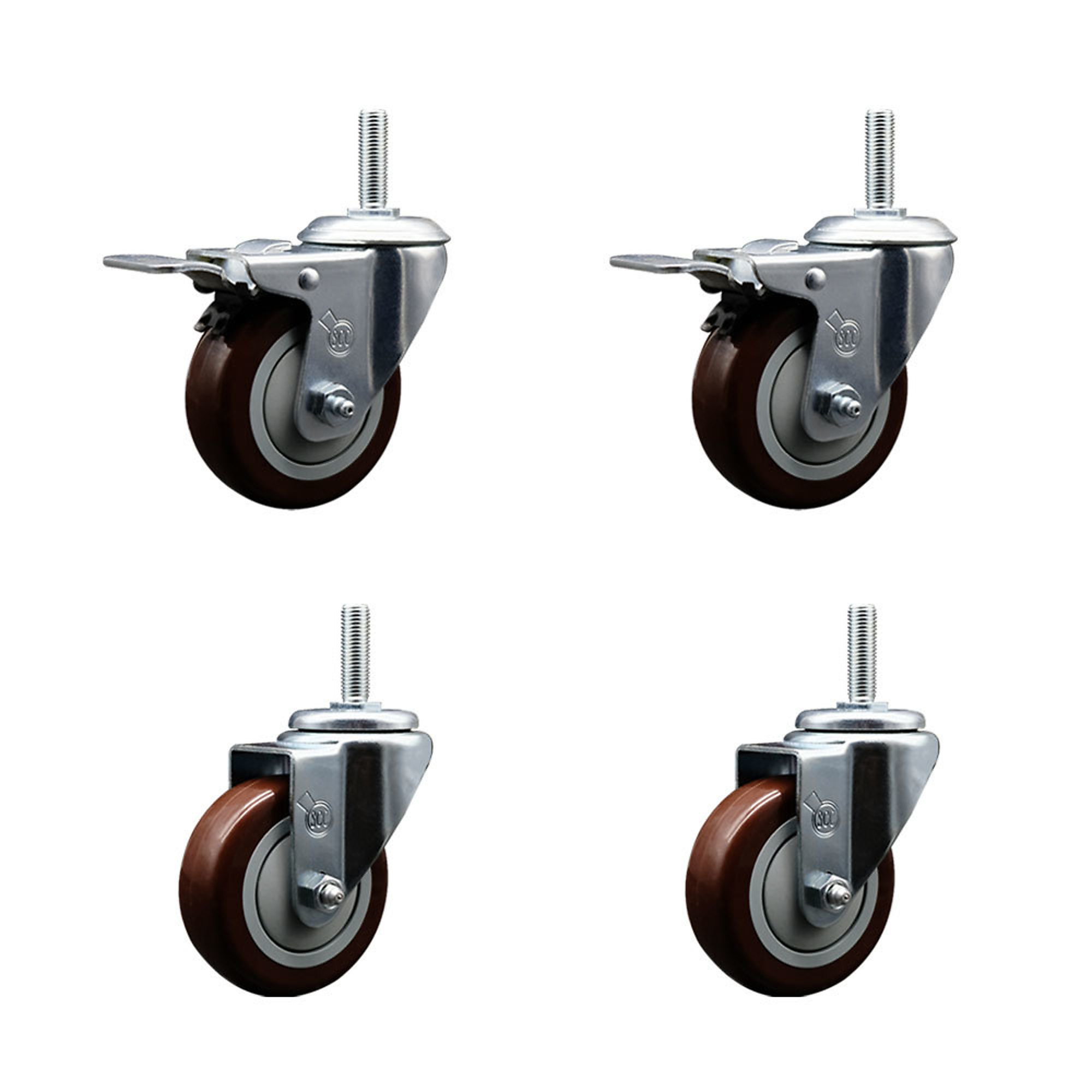 Service Caster, 3 1/2Inch x 1 1/4Inch Stem Casters, Wheel Diameter 3.5 in, Caster Type Swivel, Package (qty.) 4, Model SCC-TSTTL20S3514-PPUB-MRN-34212