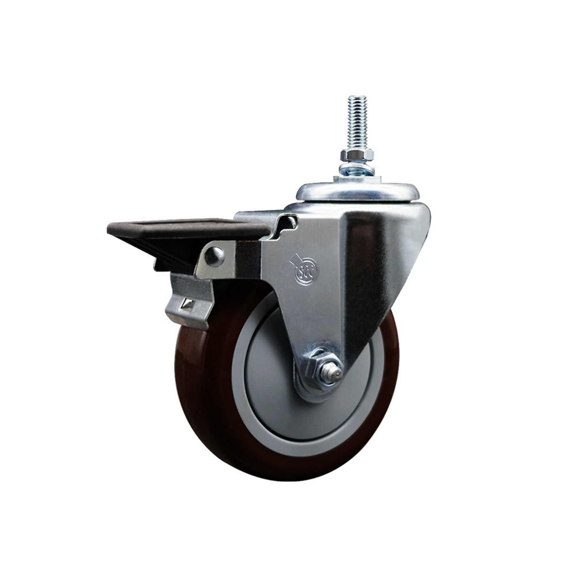 Service Caster, 4Inch x 1 1/4Inch Stem Caster, Wheel Diameter 4 in, Caster Type Swivel, Package (qty.) 1, Model SCC-TS20S414-PPUB-MRN-PLB-381615