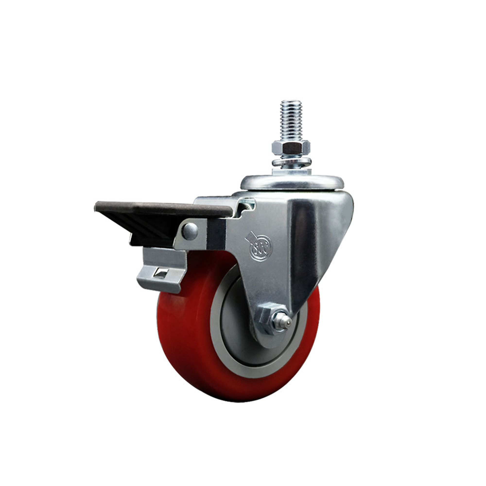 Service Caster, 3 1/2Inch x 1 1/4Inch Stem Caster, Wheel Diameter 3.5 in, Caster Type Swivel, Package (qty.) 1, Model SCC-TS20S3514-PPUB-RED-PLB-