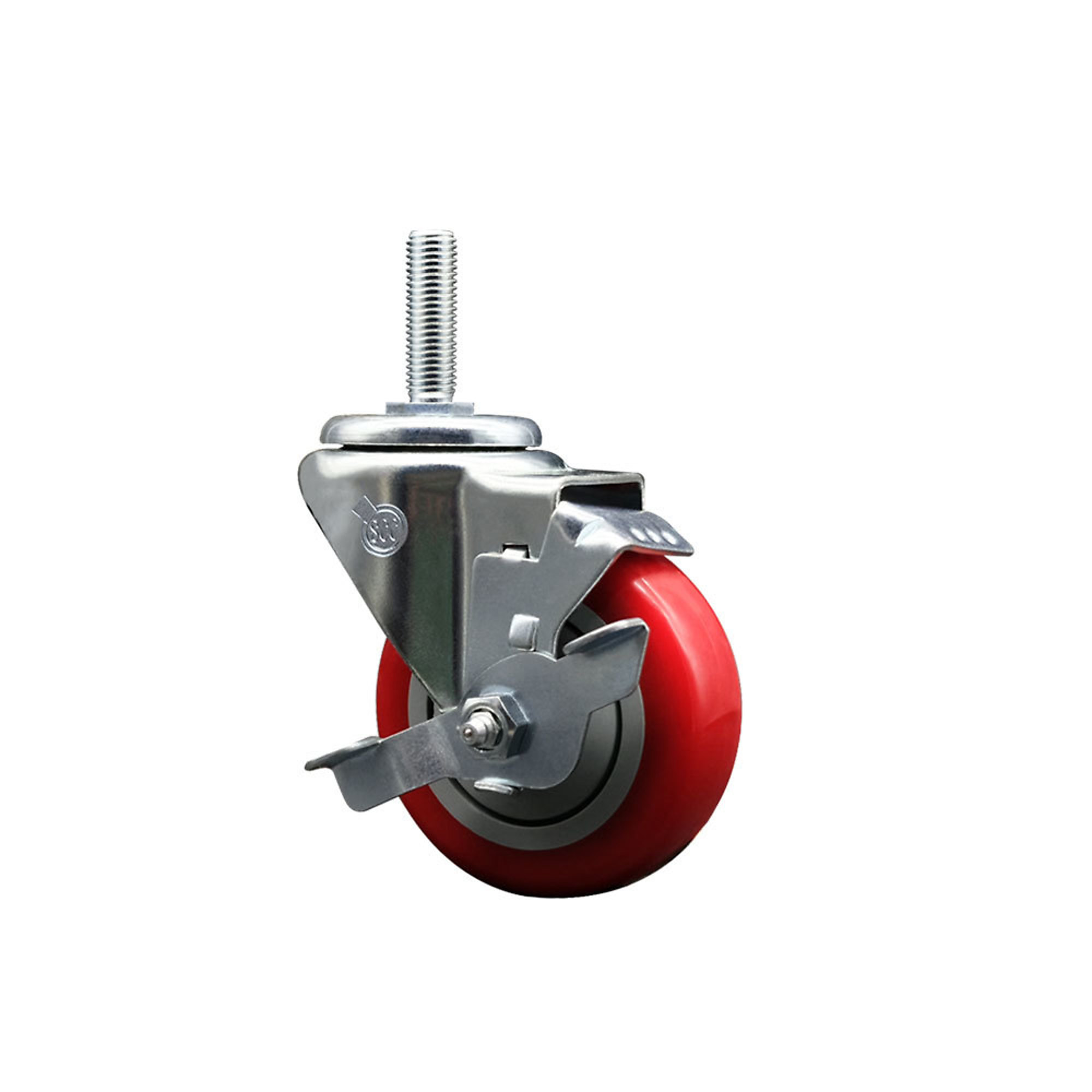 Service Caster, 3 1/2Inch x 1 1/4Inch Stem Caster, Wheel Diameter 3.5 in, Caster Type Swivel, Package (qty.) 1, Model SCC-TS20S3514-PPUB-RED-TLB-34212