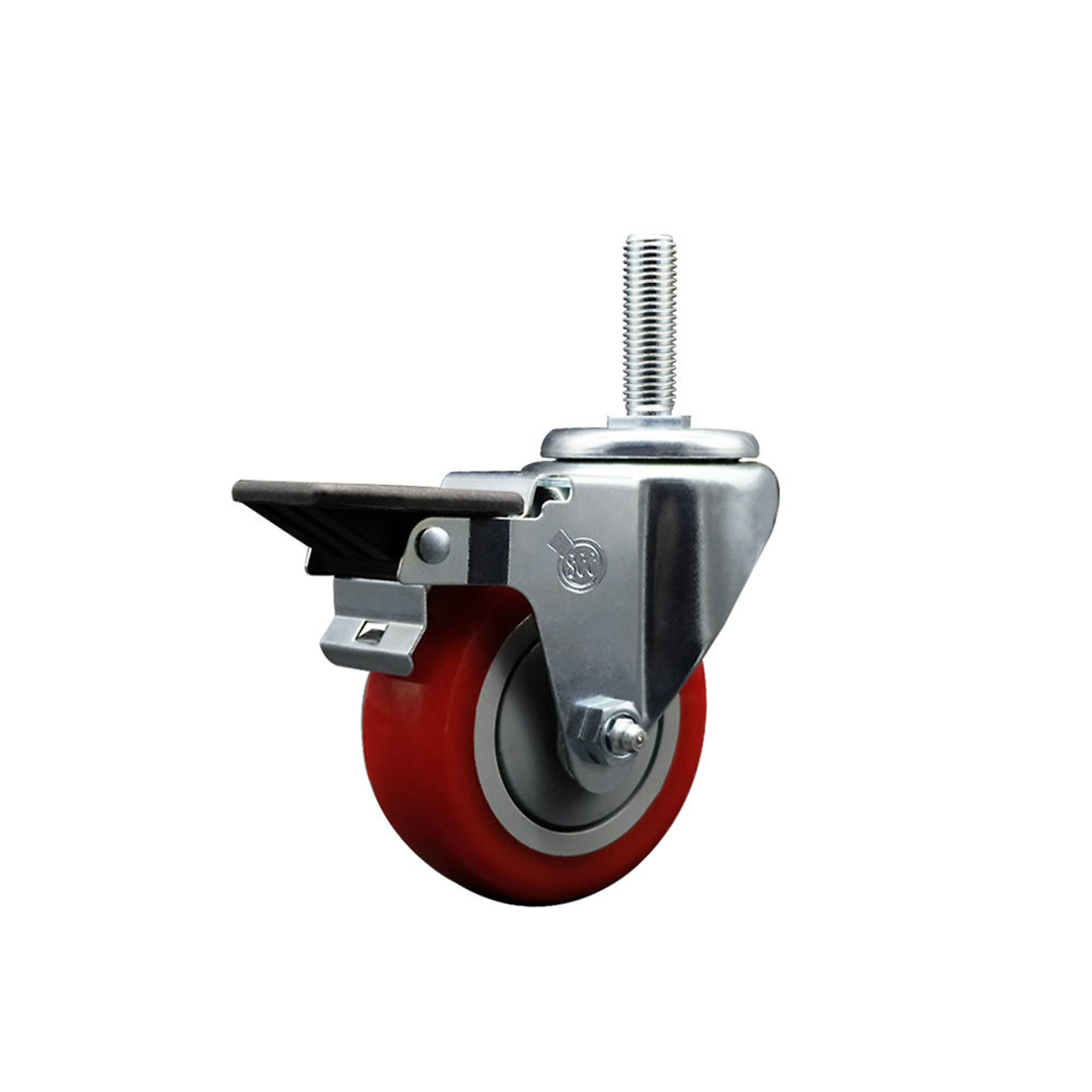 Service Caster, 3 1/2Inch x 1 1/4Inch Stem Caster, Wheel Diameter 3.5 in, Caster Type Swivel, Package (qty.) 1, Model SCC-TS20S3514-PPUB-RED-PLB-34212