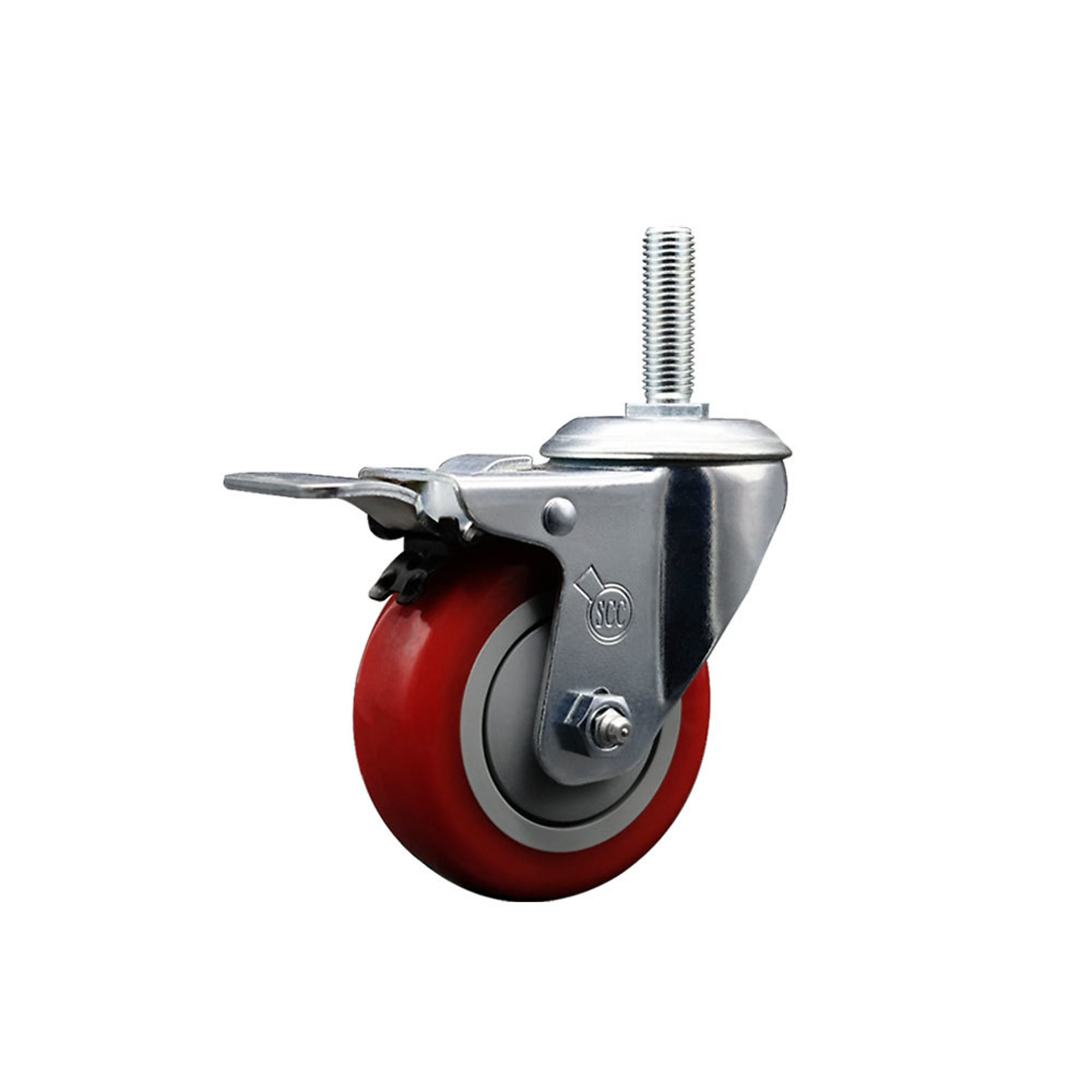 Service Caster, 3 1/2Inch x 1 1/4Inch Stem Caster, Wheel Diameter 3.5 in, Caster Type Swivel, Package (qty.) 1, Model SCC-TSTTL20S3514-PPUB-RED-34212