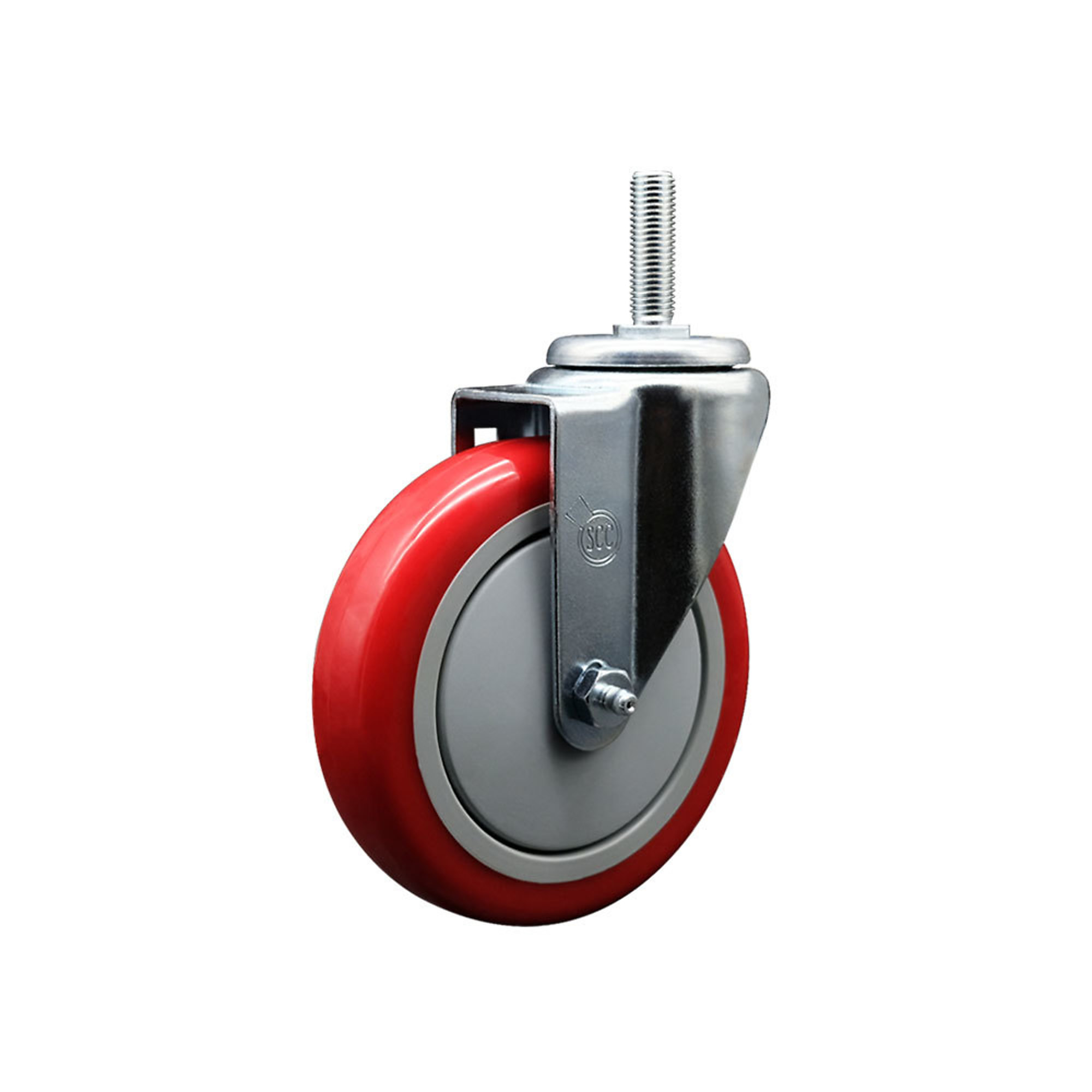 Service Caster, 5Inch x 1 1/4Inch Stem Caster, Wheel Diameter 5 in, Caster Type Swivel, Package (qty.) 1, Model SCC-TS20S514-PPUB-RED-34212