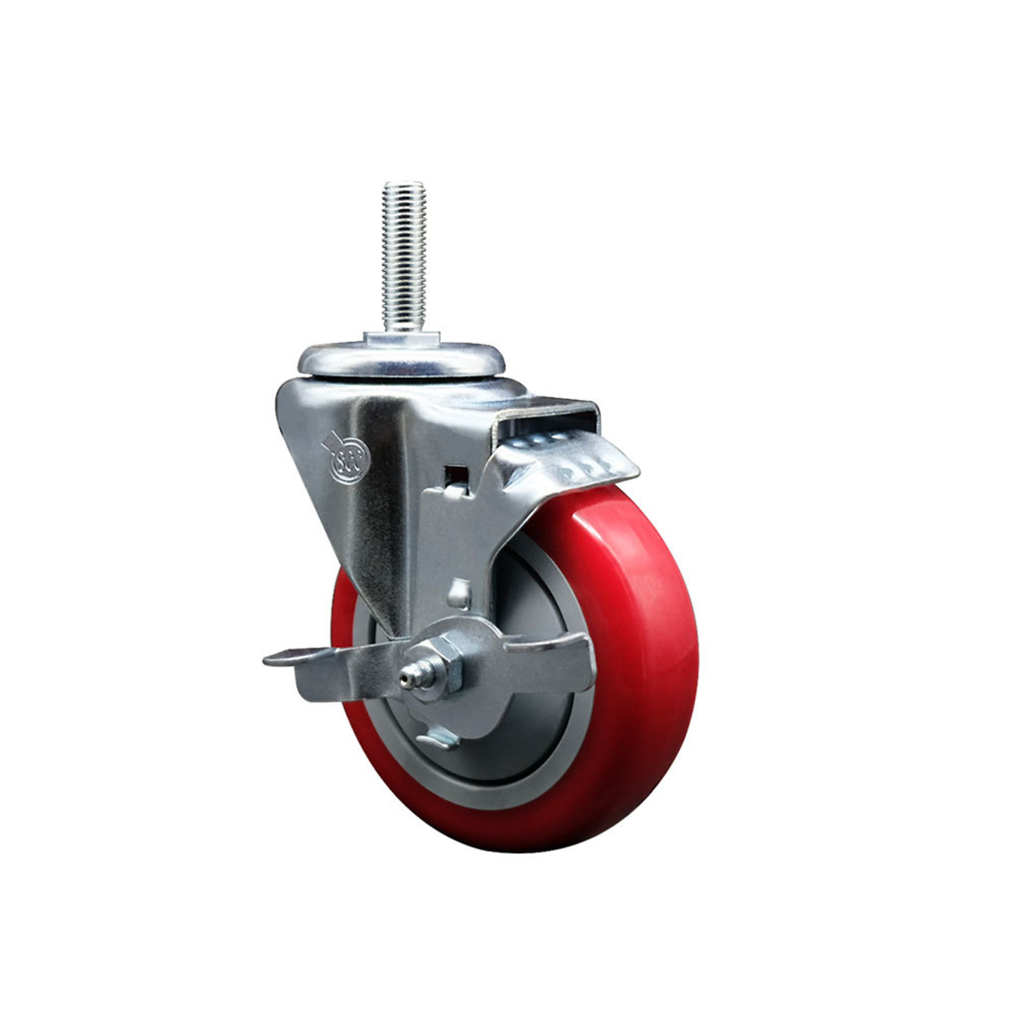 Service Caster, 4Inch x 1 1/4Inch Stem Caster, Wheel Diameter 4 in, Caster Type Swivel, Package (qty.) 1, Model SCC-TS20S414-PPUB-RED-TLB-34212