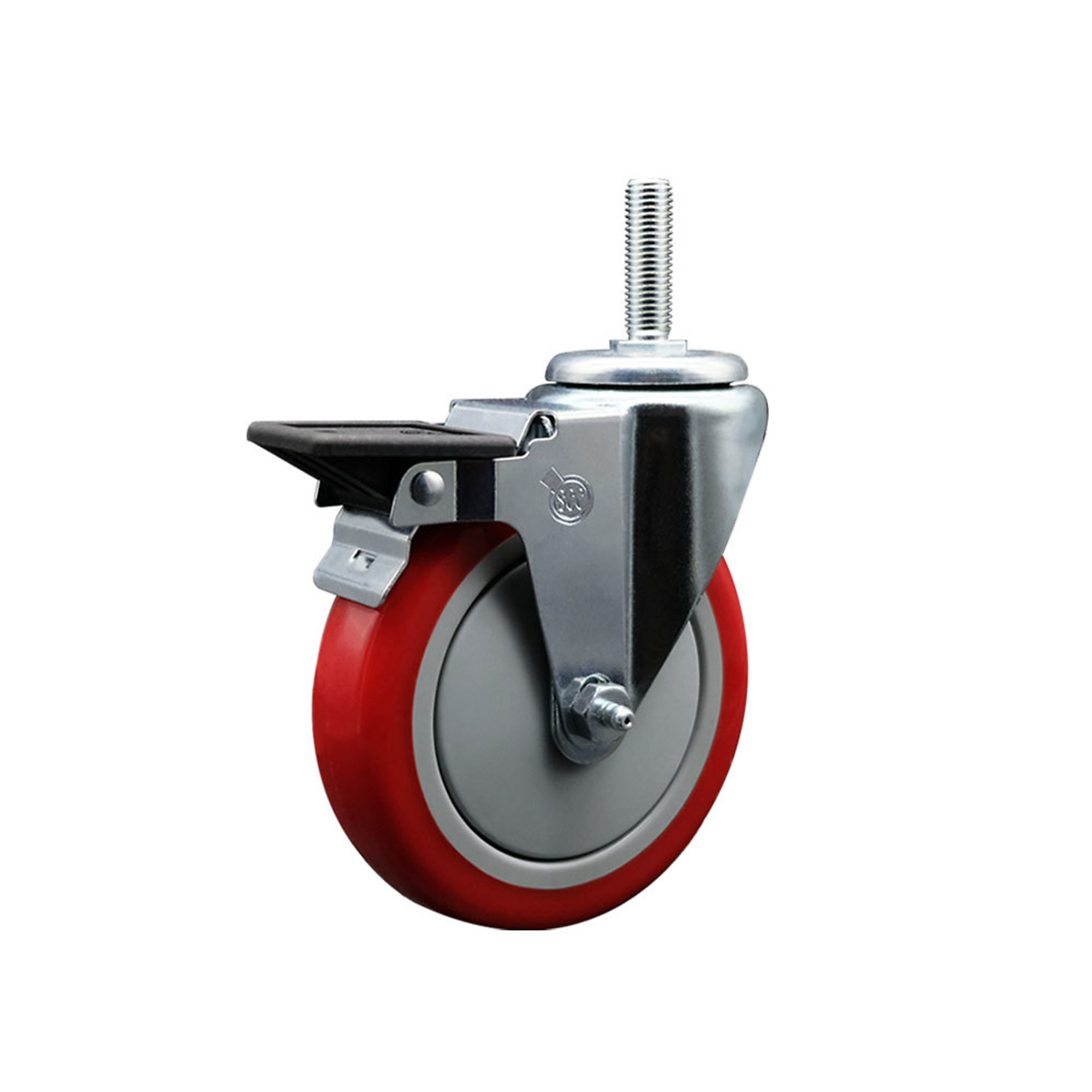 Service Caster, 5Inch x 1 1/4Inch Stem Caster, Wheel Diameter 5 in, Caster Type Swivel, Package (qty.) 1, Model SCC-TS20S514-PPUB-RED-PLB-34212