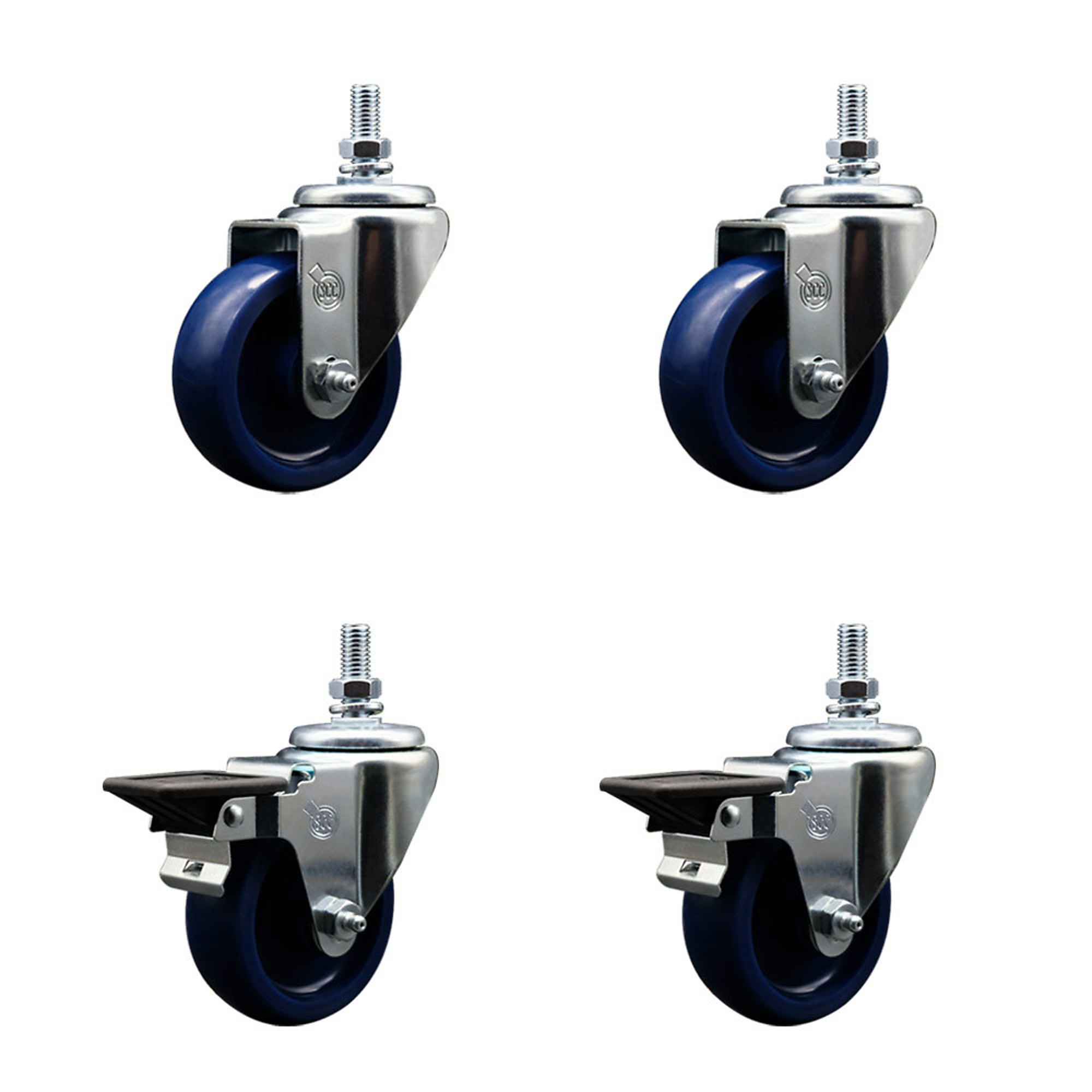 Service Caster, 3 1/2Inch x 1 1/4Inch Stem Casters, Wheel Diameter 3.5 in, Caster Type Swivel, Package (qty.) 4, Model SCC-TS20S3514-SPUS-121315-2-PLB