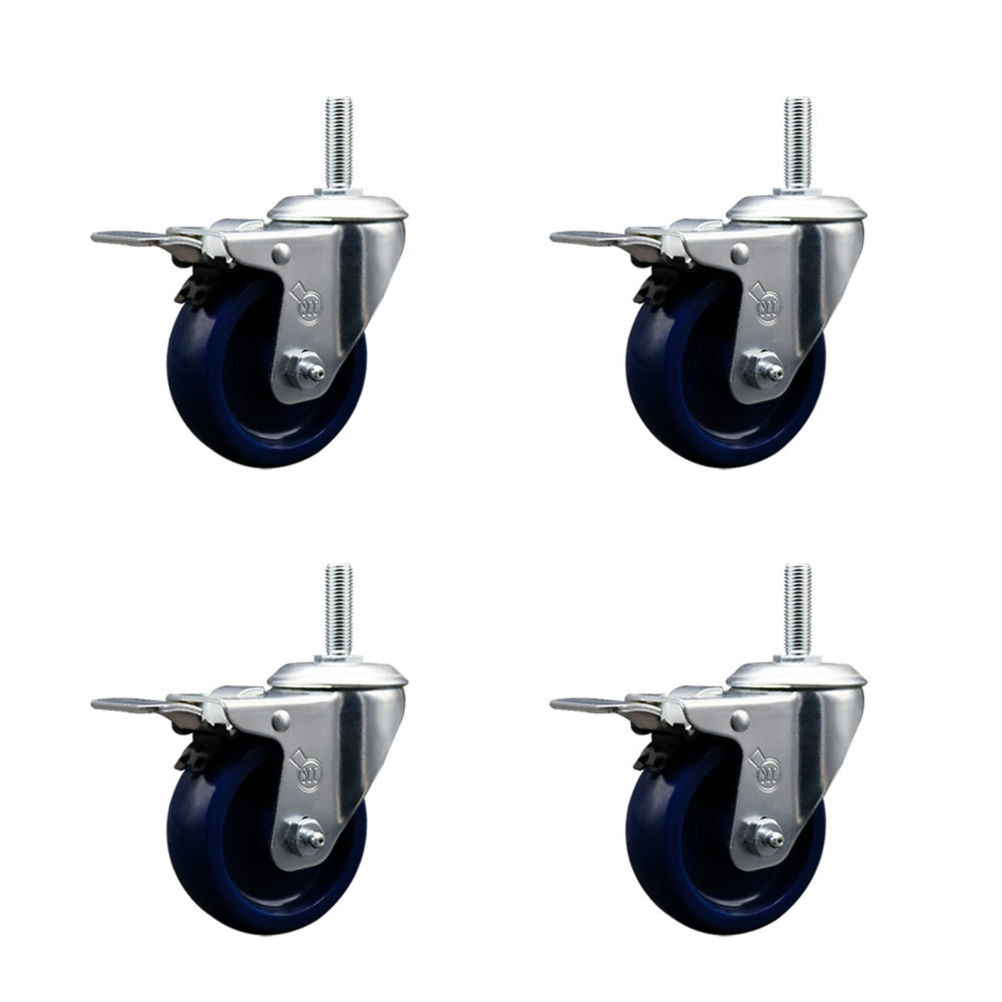 Service Caster, 3 1/2Inch x 1 1/4Inch Stem Casters, Wheel Diameter 3.5 in, Caster Type Swivel, Package (qty.) 4, Model SCC-TSTTL20S3514-SPUS-34212-4