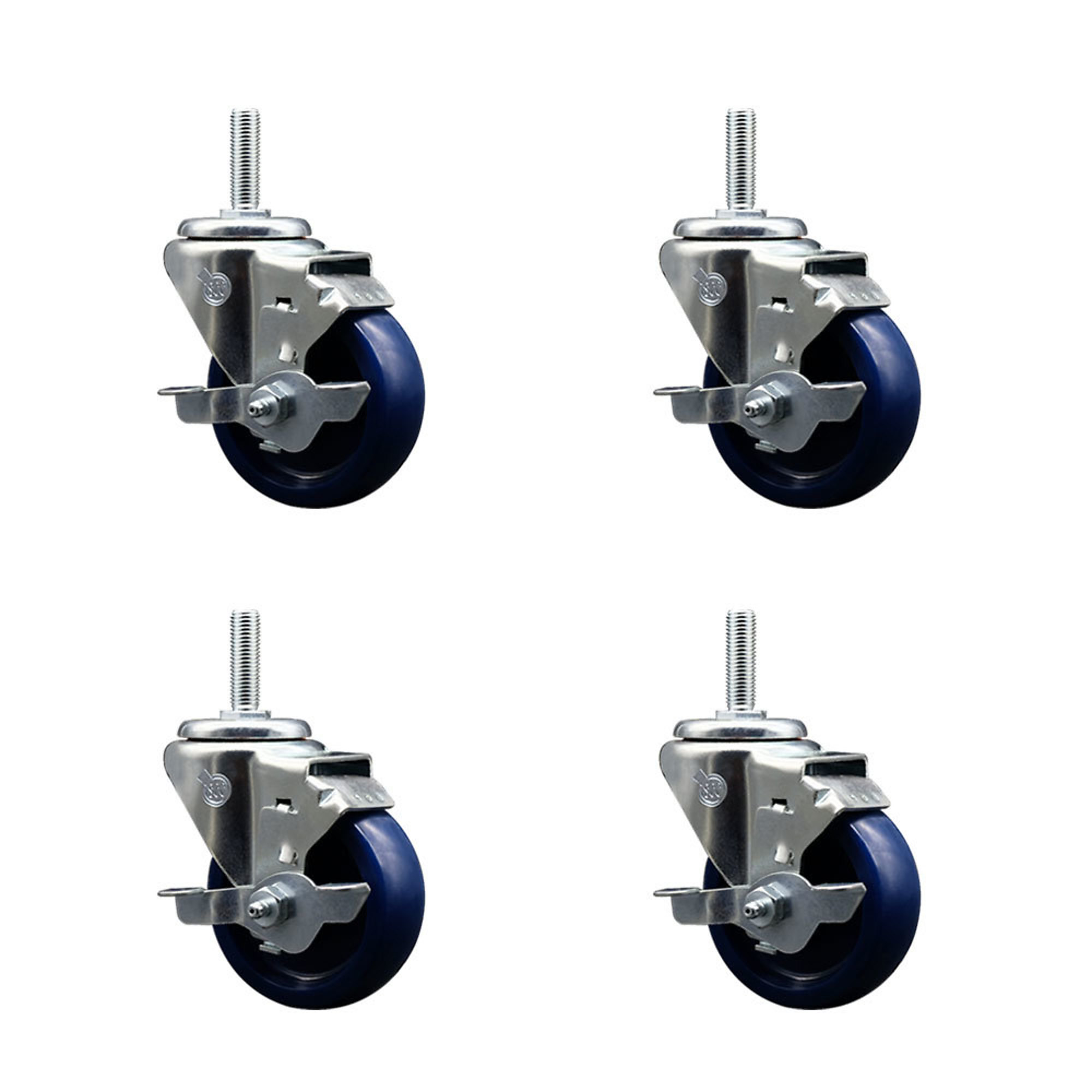 Service Caster, 3 1/2Inch x 1 1/4Inch Stem Casters, Wheel Diameter 3.5 in, Caster Type Swivel, Package (qty.) 4, Model SCC-TS20S3514-SPUS-TLB-34212-4