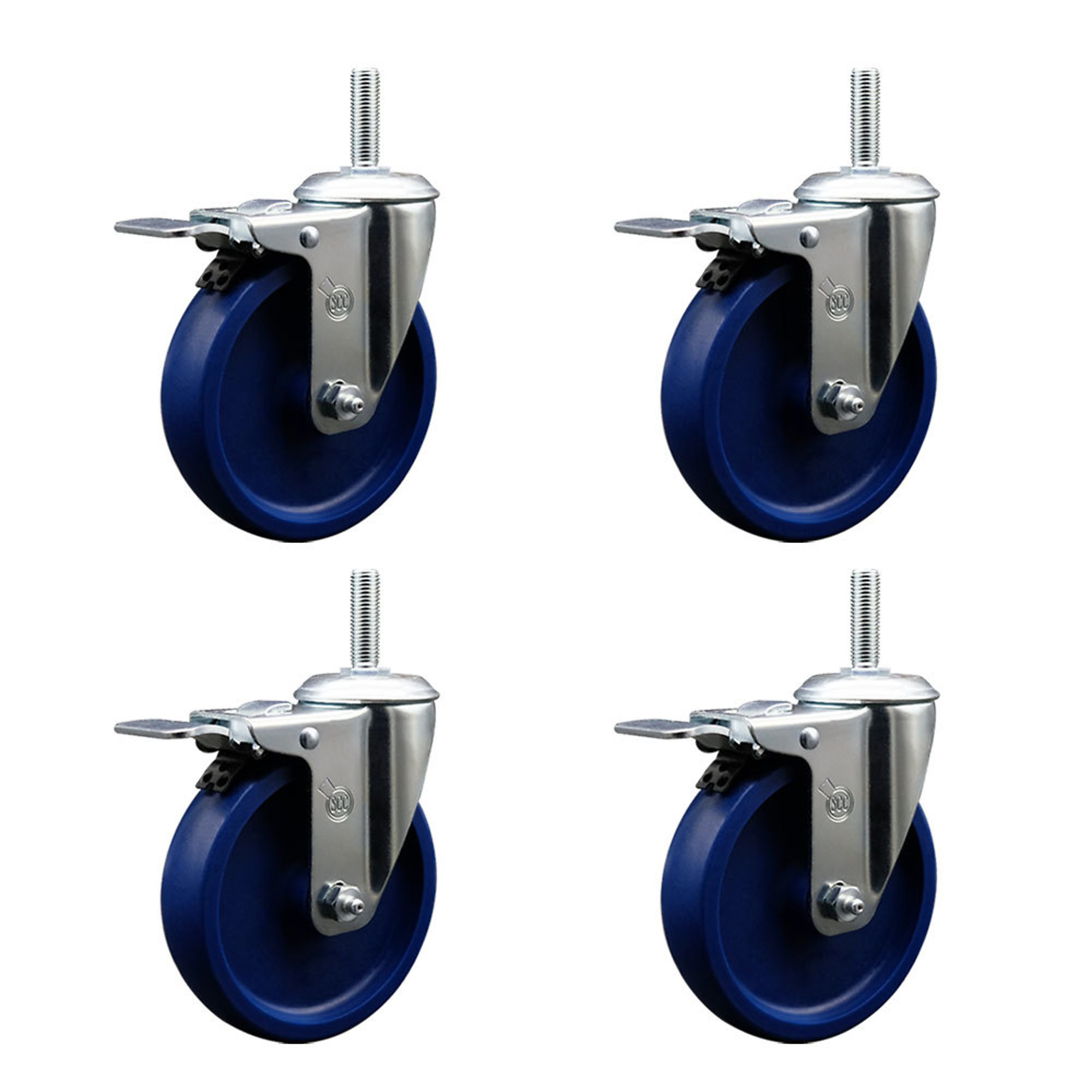 Service Caster, 5Inch x 1 1/4Inch Stem Casters, Wheel Diameter 5 in, Caster Type Swivel, Package (qty.) 4, Model SCC-TSTTL20S514-SPUS-34212-4