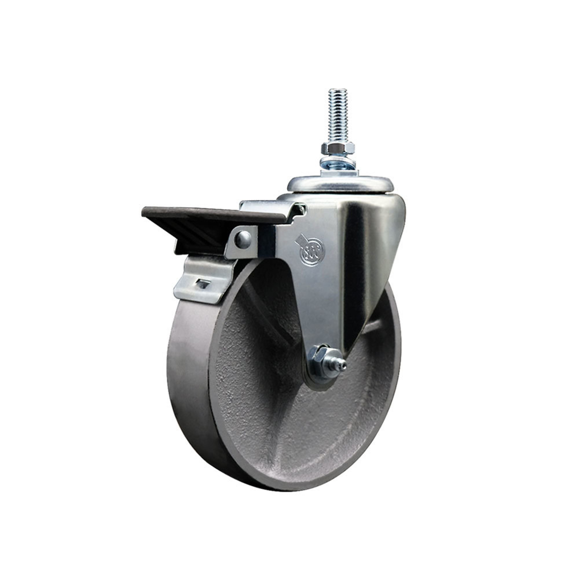 Service Caster, 5Inch x 1 1/2Inch Stem Caster, Wheel Diameter 5 in, Caster Type Swivel, Package (qty.) 1, Model SCC-TS20S515-SSR-PLB-381615