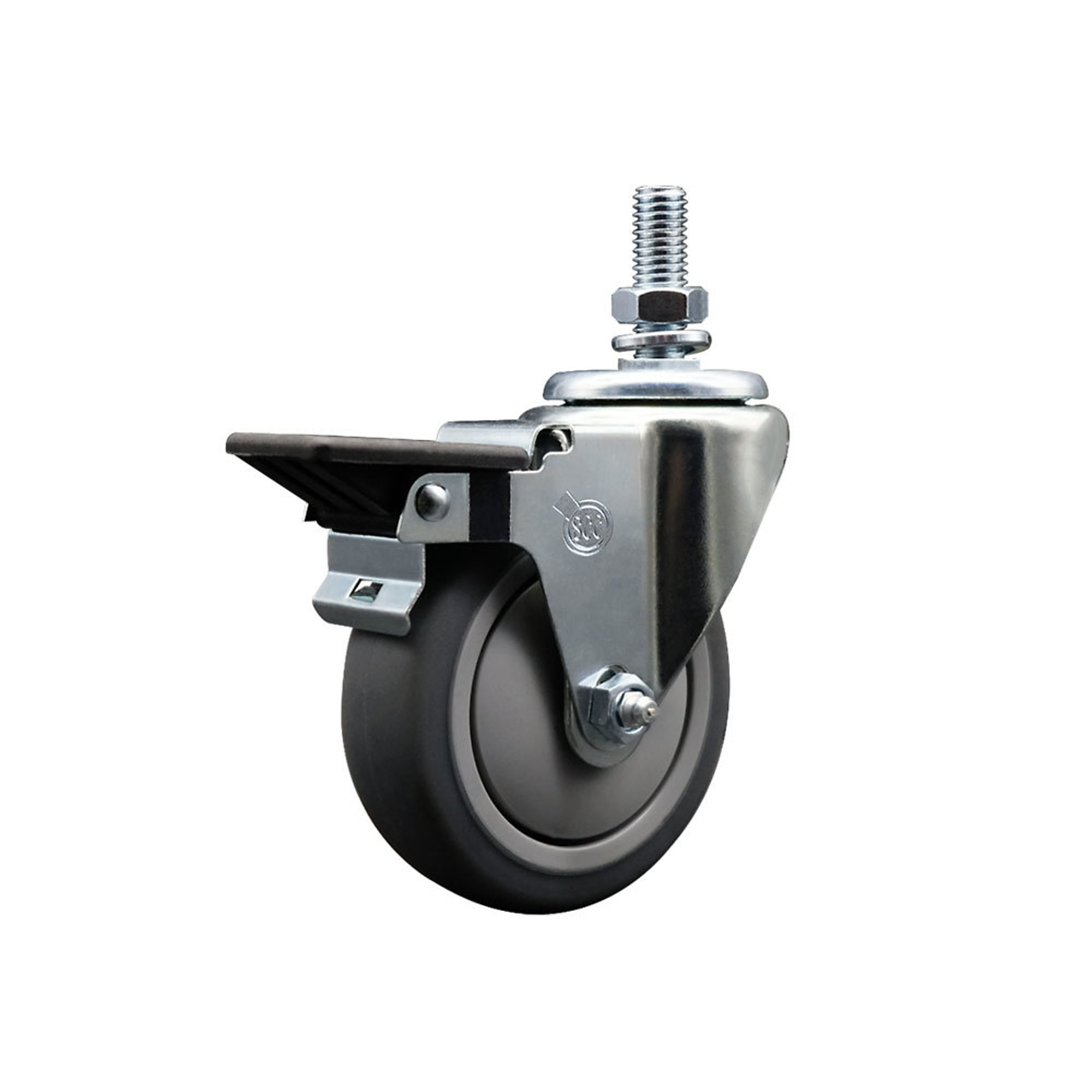 Service Caster, 4Inch x 1 1/4Inch Stem Caster, Wheel Diameter 4 in, Caster Type Swivel, Package (qty.) 1, Model SCC-TS20S414-TPRB-PLB-121315