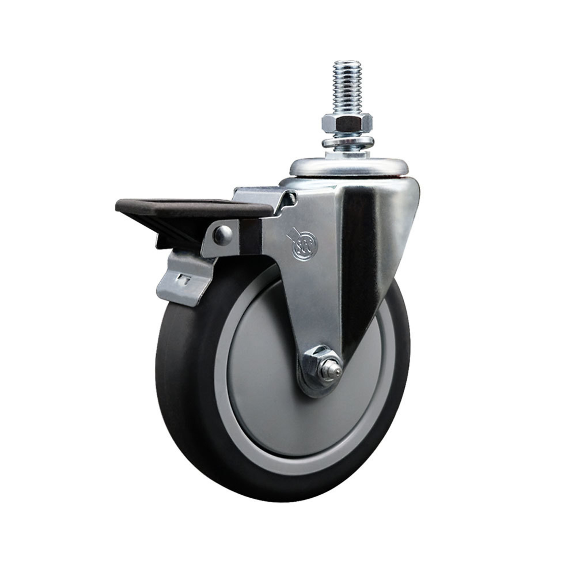 Service Caster, 6Inch x 1 1/4Inch Stem Caster, Wheel Diameter 6 in, Caster Type Swivel, Package (qty.) 1, Model SCC-TS20S614-TPRB-PLB-121315