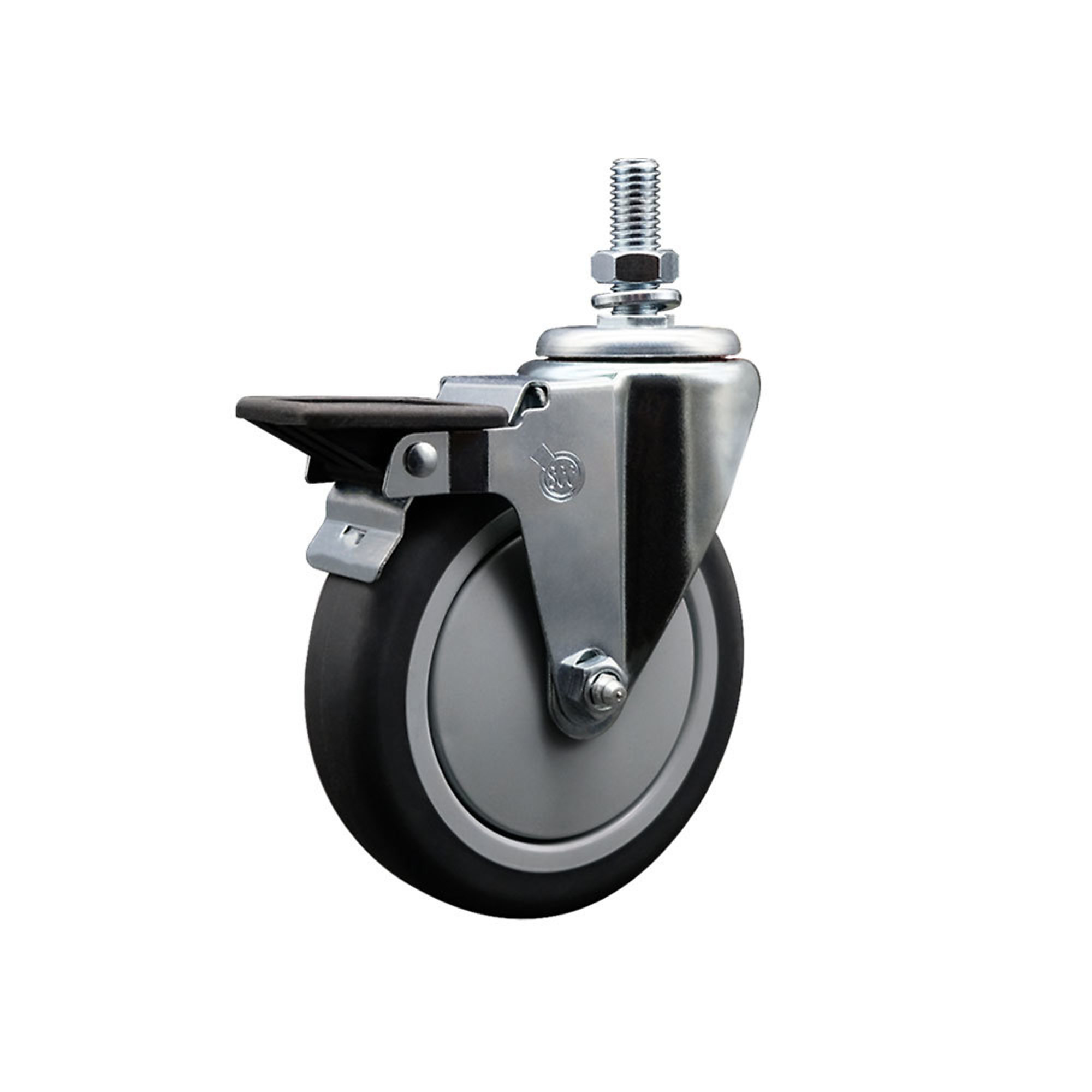 Service Caster, 5Inch x 1 1/4Inch Stem Caster, Wheel Diameter 5 in, Caster Type Swivel, Package (qty.) 1, Model SCC-TS20S514-TPRB-PLB-121315