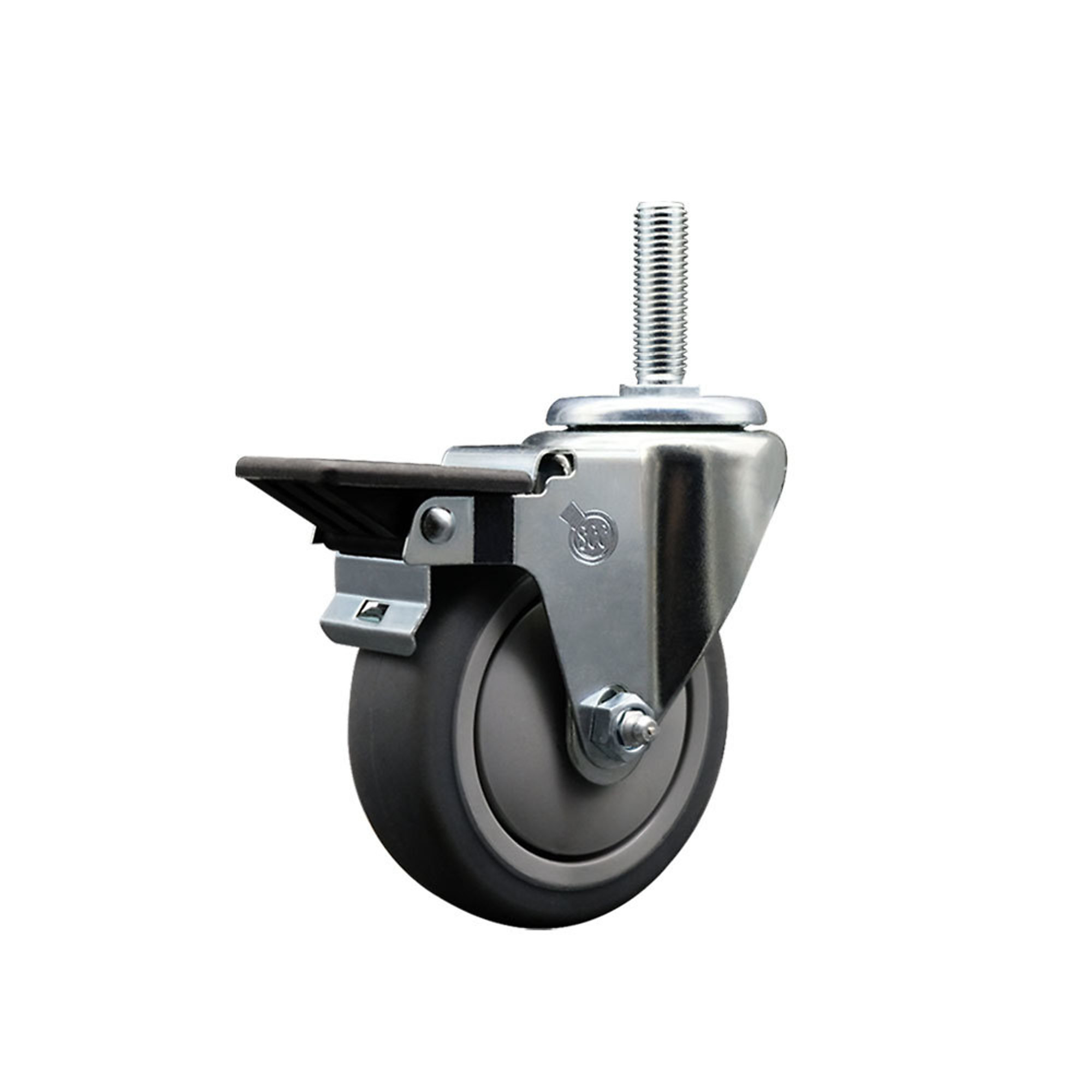 Service Caster, 4Inch x 1 1/4Inch Stem Caster, Wheel Diameter 4 in, Caster Type Swivel, Package (qty.) 1, Model SCC-TS20S414-TPRB-PLB-34212