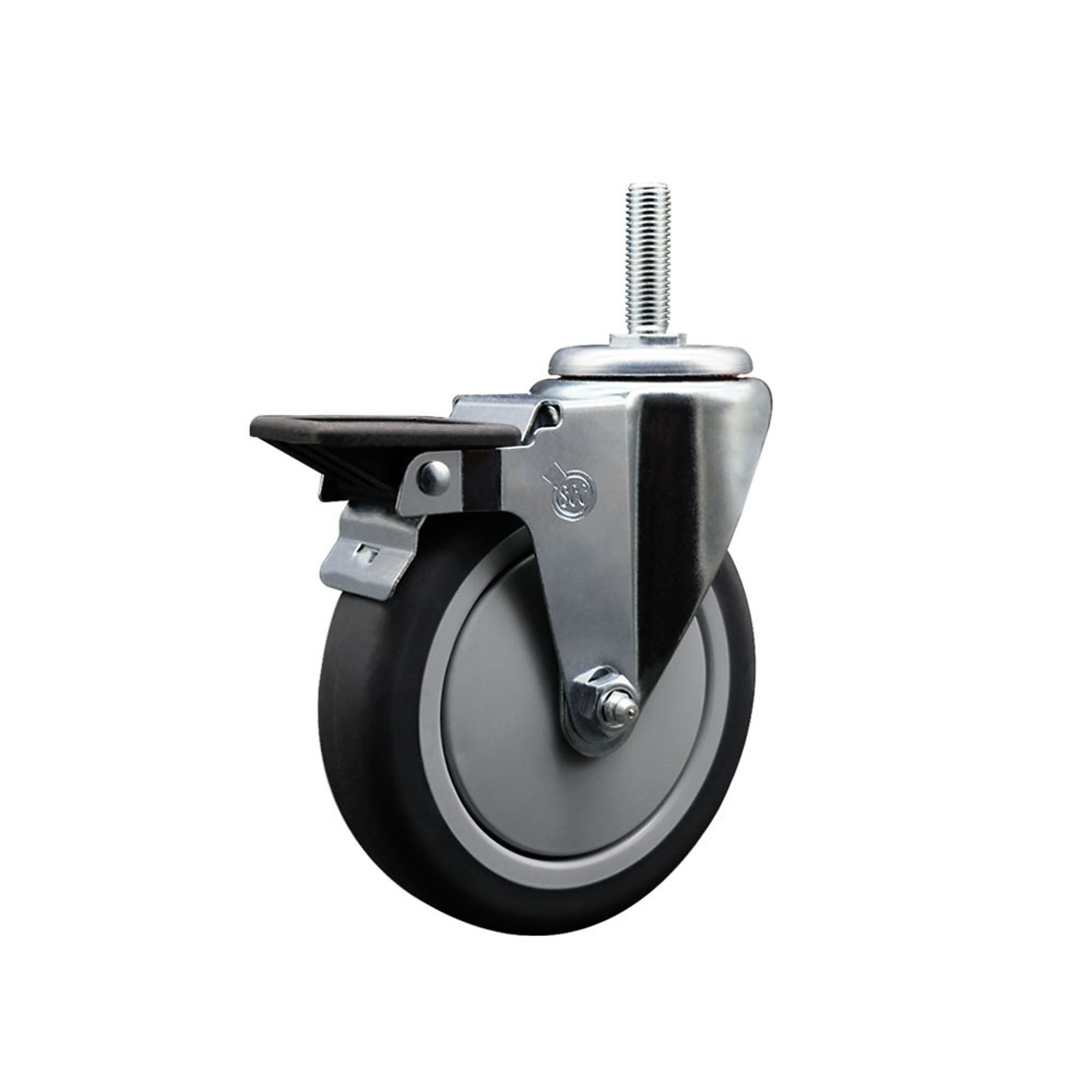 Service Caster, 5Inch x 1 1/4Inch Stem Caster, Wheel Diameter 5 in, Caster Type Swivel, Package (qty.) 1, Model SCC-TS20S514-TPRB-PLB-34212