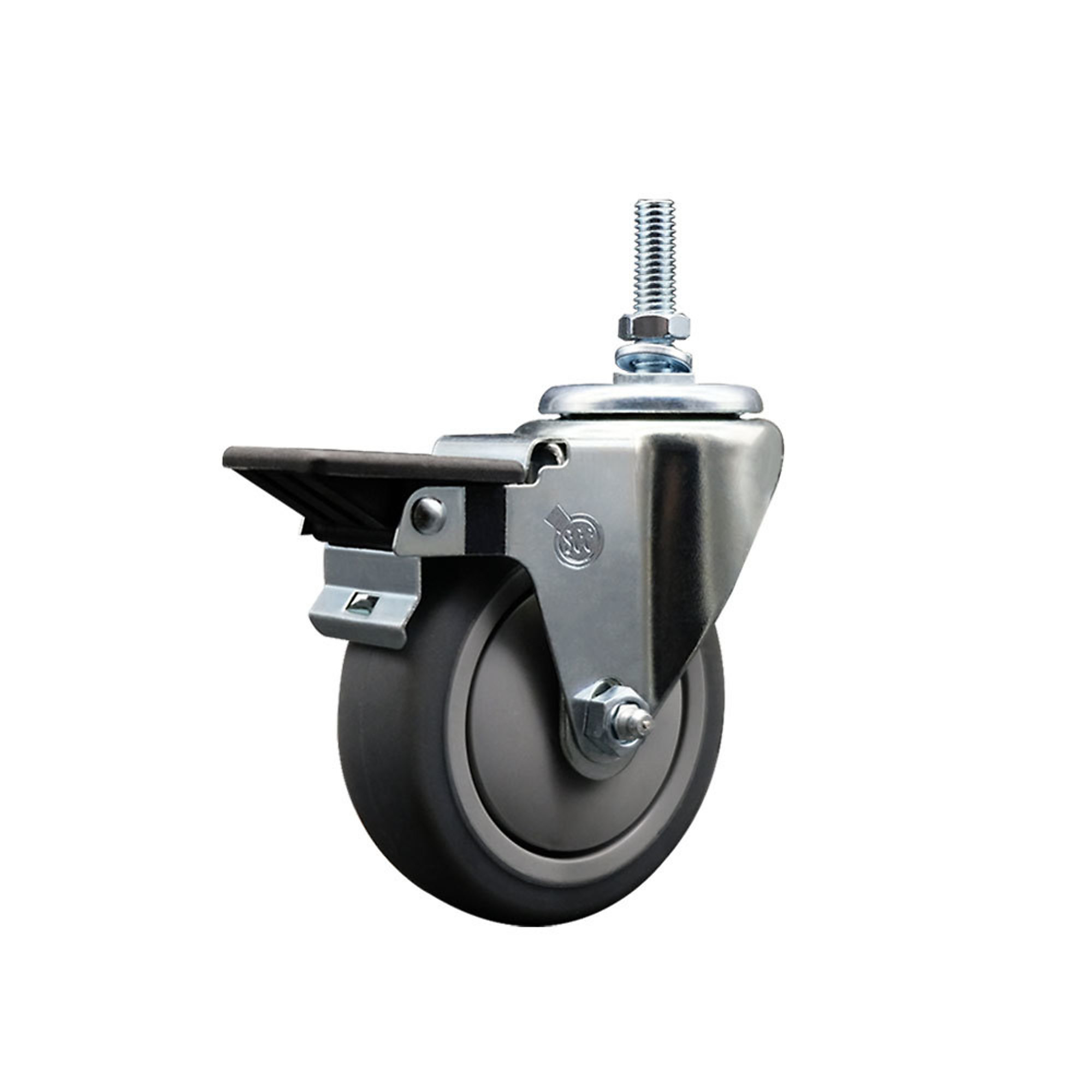 Service Caster, 4Inch x 1 1/4Inch Stem Caster, Wheel Diameter 4 in, Caster Type Swivel, Package (qty.) 1, Model SCC-TS20S414-TPRB-PLB-381615