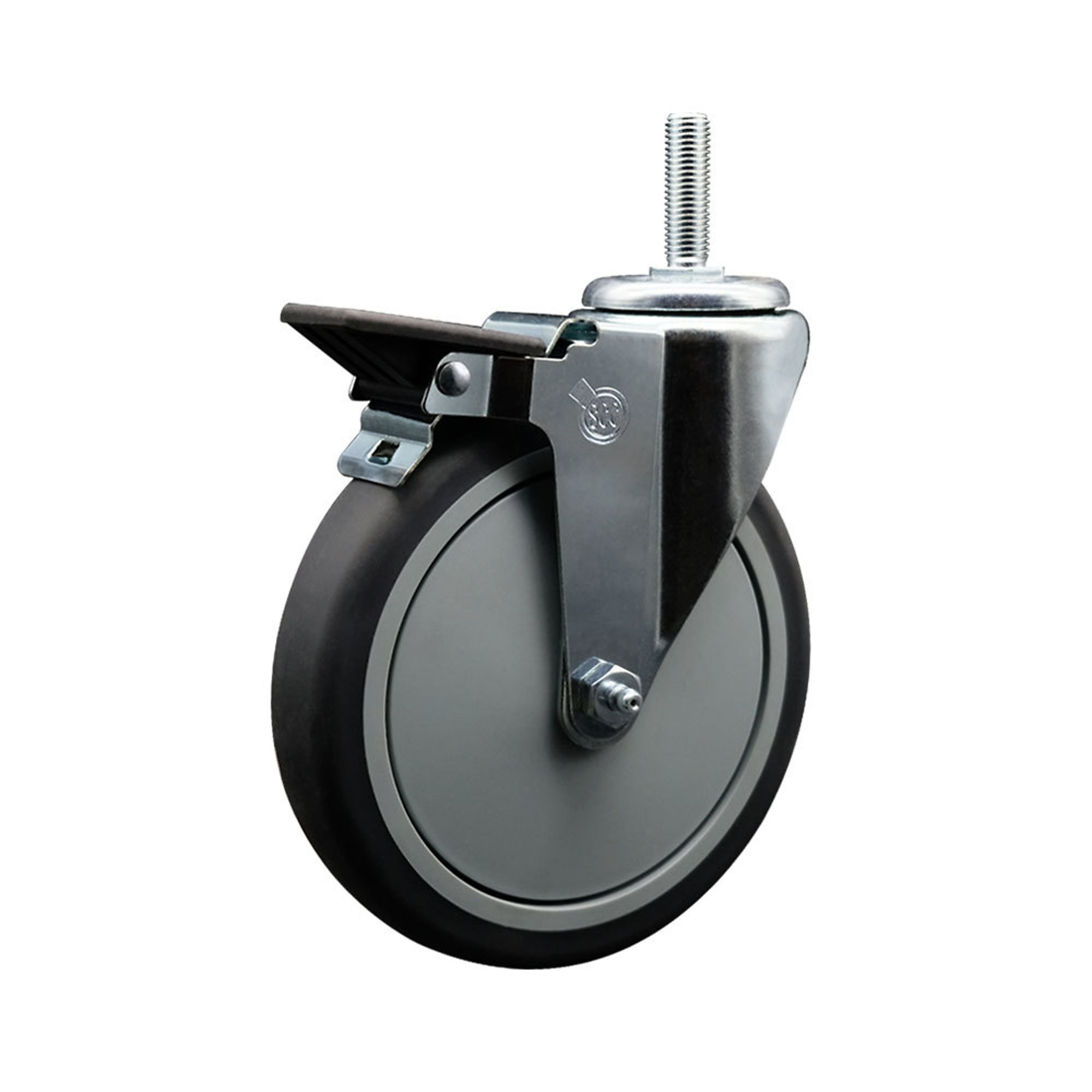 Service Caster, 6Inch x 1 1/4Inch Stem Caster, Wheel Diameter 6 in, Caster Type Swivel, Package (qty.) 1, Model SCC-TS20S614-TPRB-PLB-34212