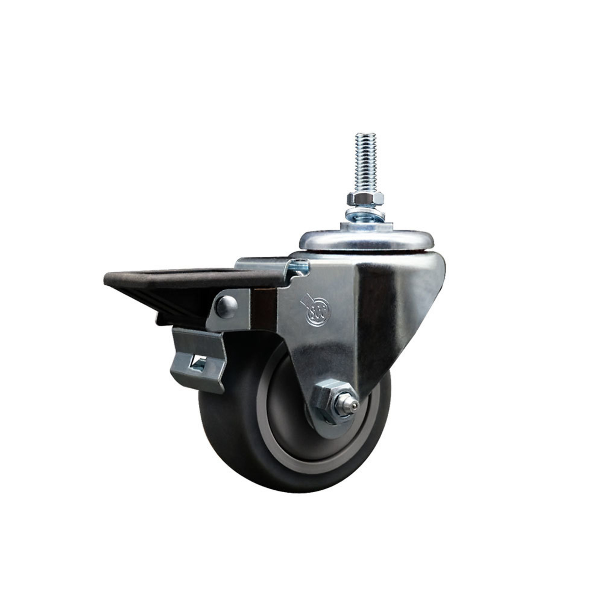 Service Caster, 3Inch x 1 1/4Inch Stem Caster, Wheel Diameter 3 in, Caster Type Swivel, Package (qty.) 1, Model SCC-TS20S314-TPRB-PLB-381615