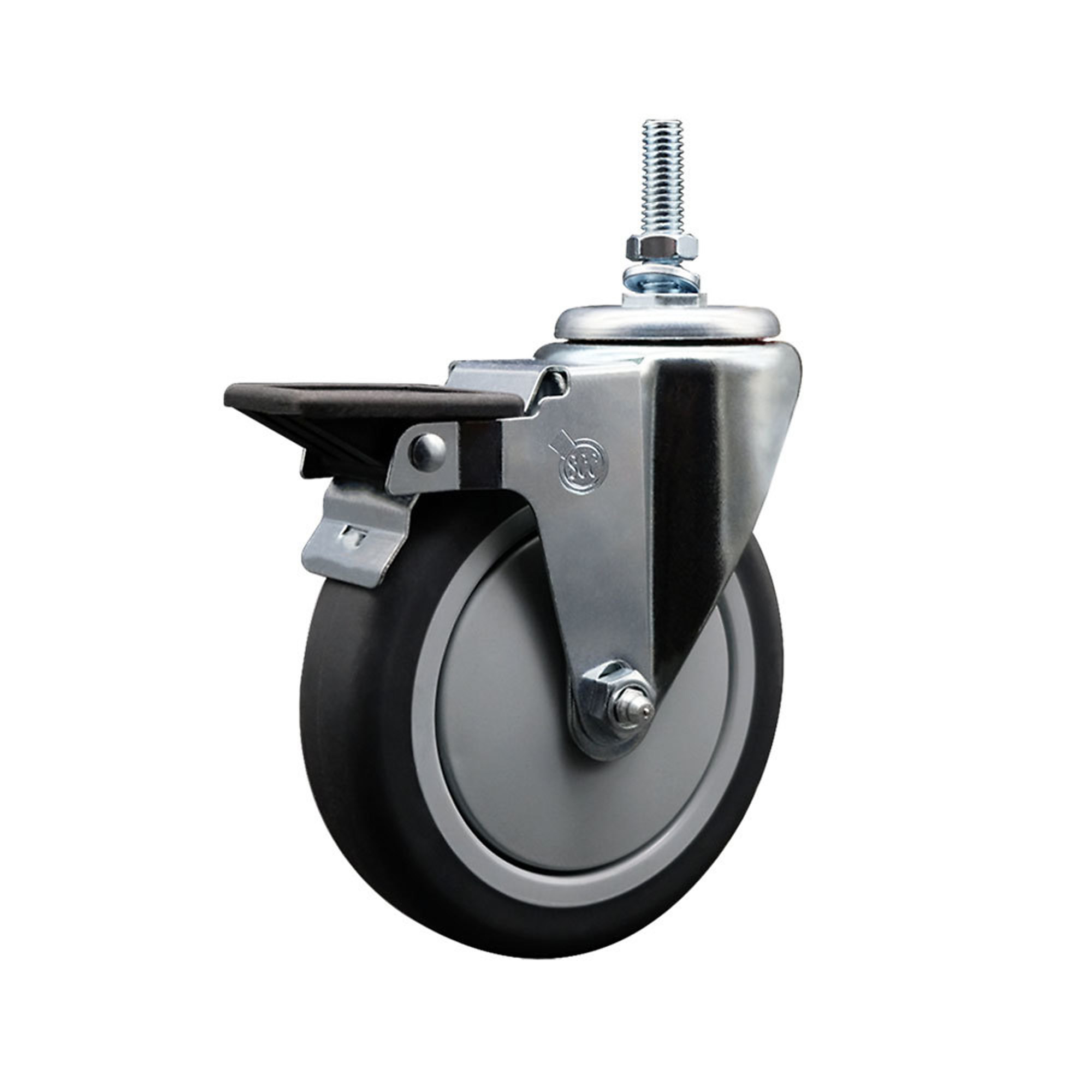 Service Caster, 6Inch x 1 1/4Inch Stem Caster, Wheel Diameter 6 in, Caster Type Swivel, Package (qty.) 1, Model SCC-TS20S614-TPRB-PLB-381615