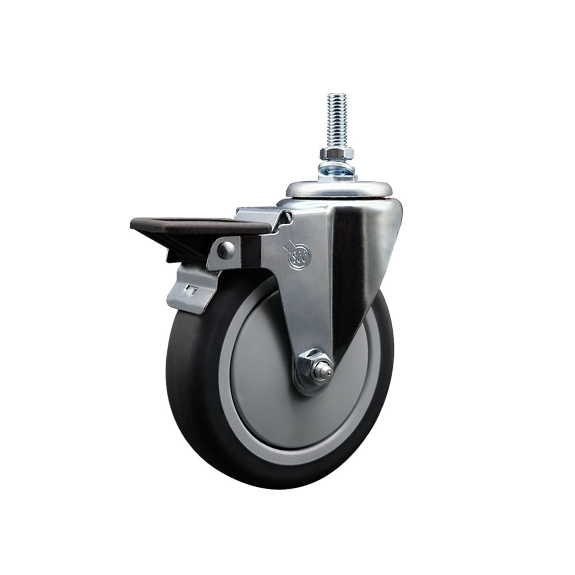 Service Caster, 5Inch x 1 1/4Inch Stem Caster, Wheel Diameter 5 in, Caster Type Swivel, Package (qty.) 1, Model SCC-TS20S514-TPRB-PLB-381615