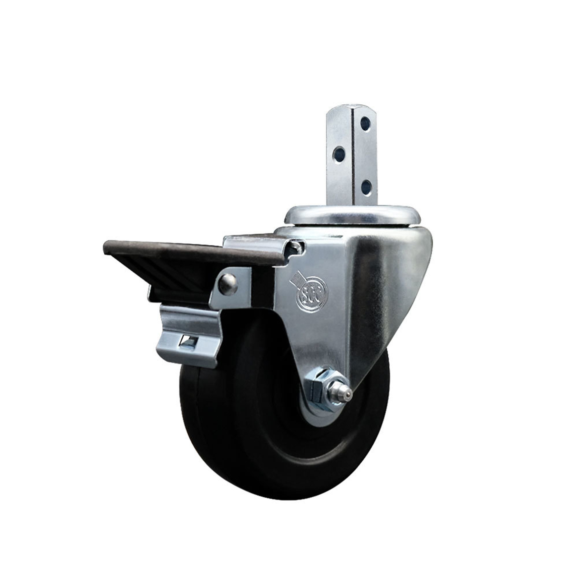 Service Caster, 4Inch x 1 1/4Inch Stem Caster, Wheel Diameter 4 in, Caster Type Swivel, Package (qty.) 1, Model SCC-SQ20S414-HRS-PLB-34