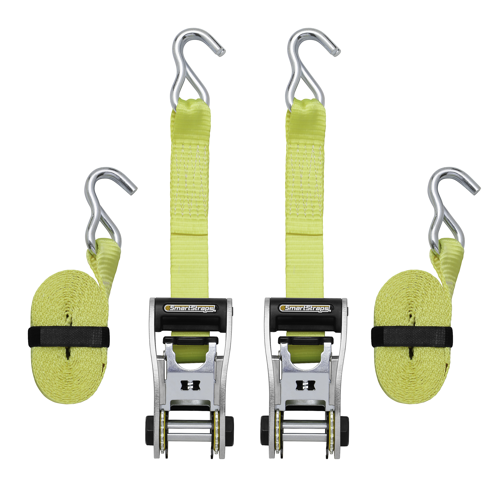 Smart Straps, 14ft. 5000lb Ratchet X Ratchet Tie Down 2Pk Yellow, Working Load 1667 lb, Length 168 in, Material Polyester, Model 4811