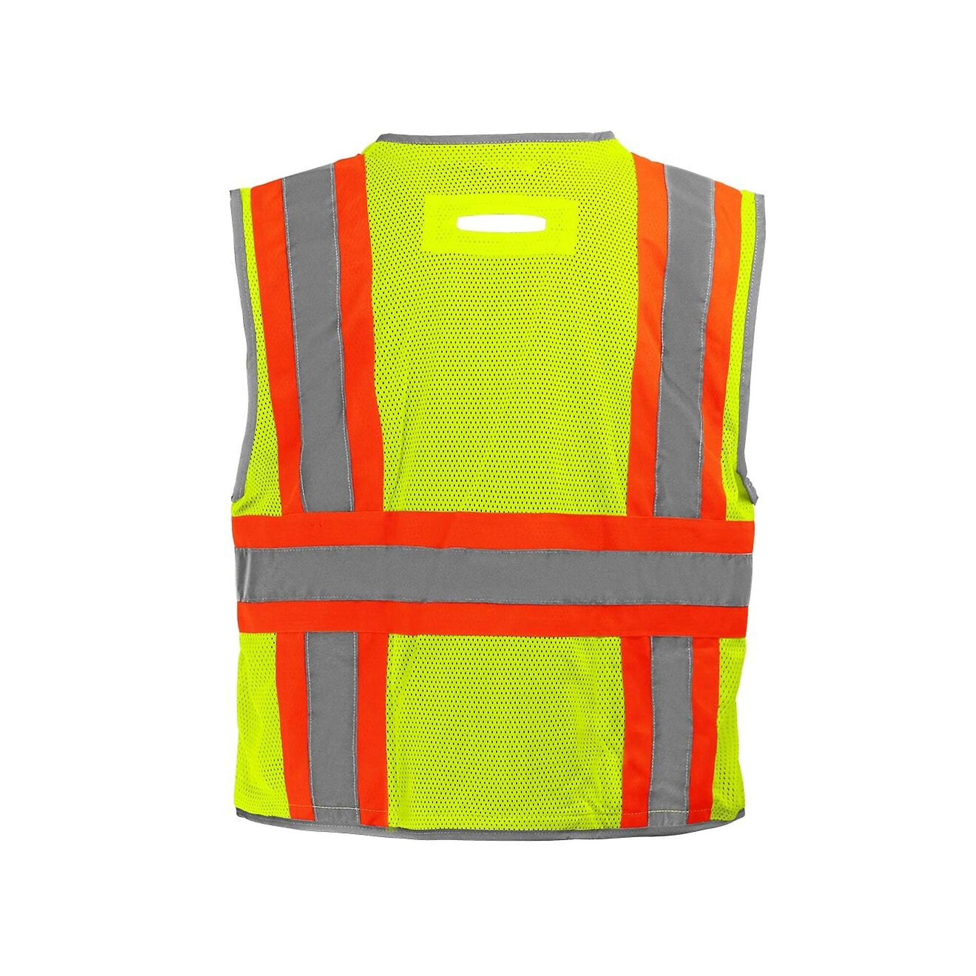 FrogWear, HV Yellow/Green, Class 2 6 Pocket, Mesh Vest, Size 5XL, Color High-Visibility Yellow/Green, Model GLO-067-5XL