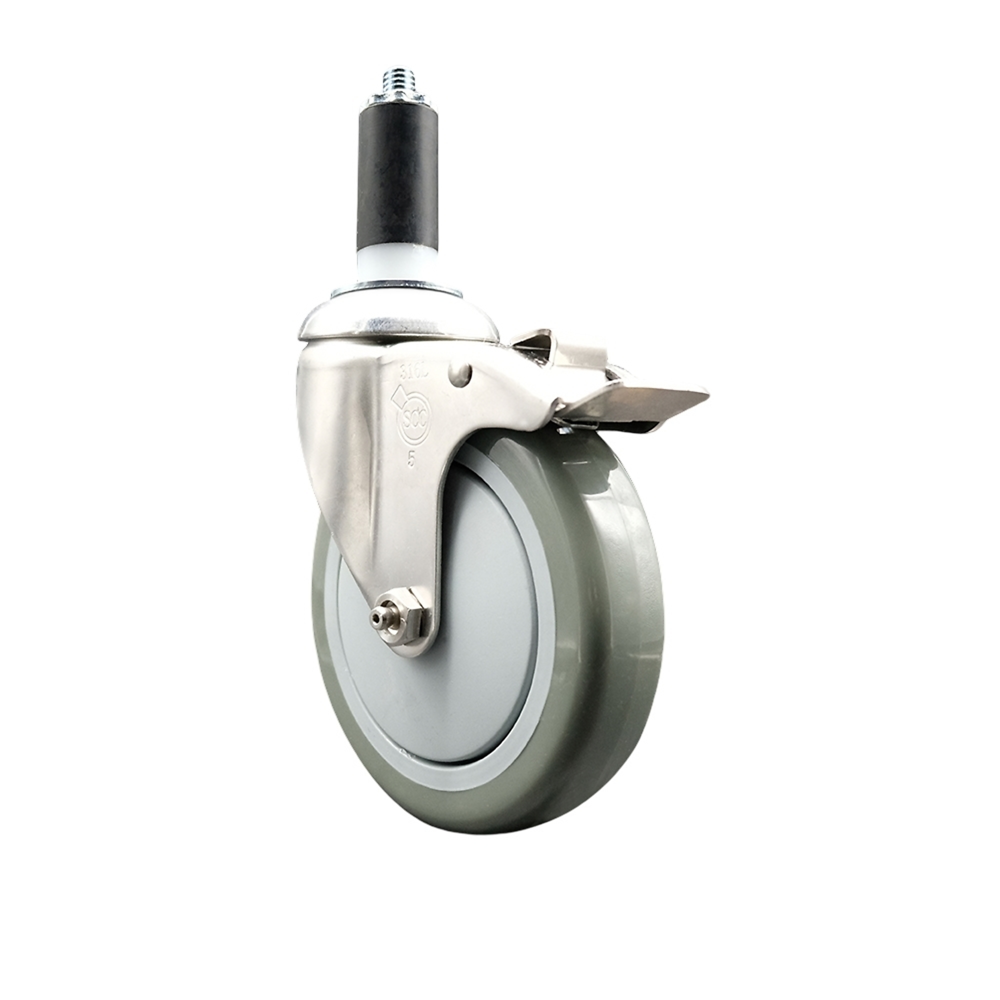 Service Caster, 5Inch x 1 1/4Inch Stem Caster, Wheel Diameter 5 in, Caster Type Swivel, Package (qty.) 1, Model SCC-SS316TTLEX20S514-PPUB-138