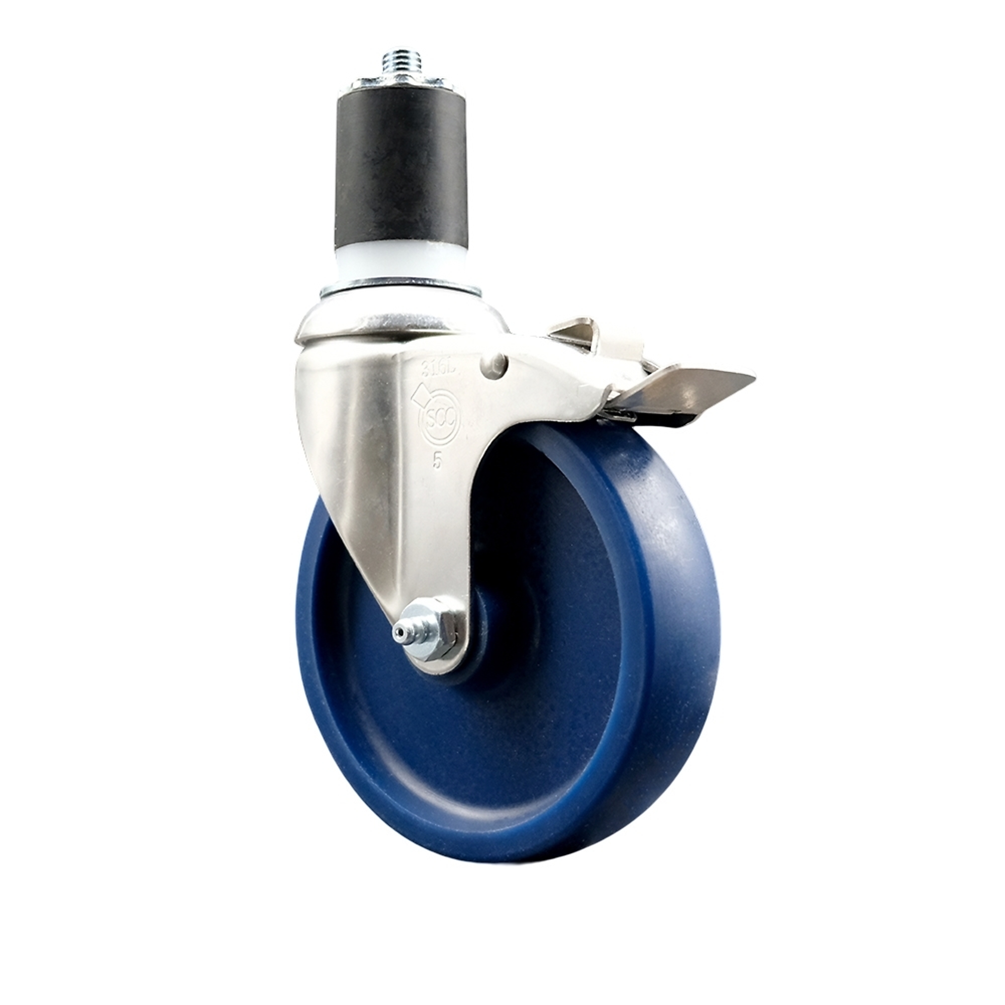 Service Caster, 5Inch x 1 1/4Inch Stem Caster, Wheel Diameter 5 in, Caster Type Swivel, Package (qty.) 1, Model SCC-SS316TTLEX20S514-SPUS-134