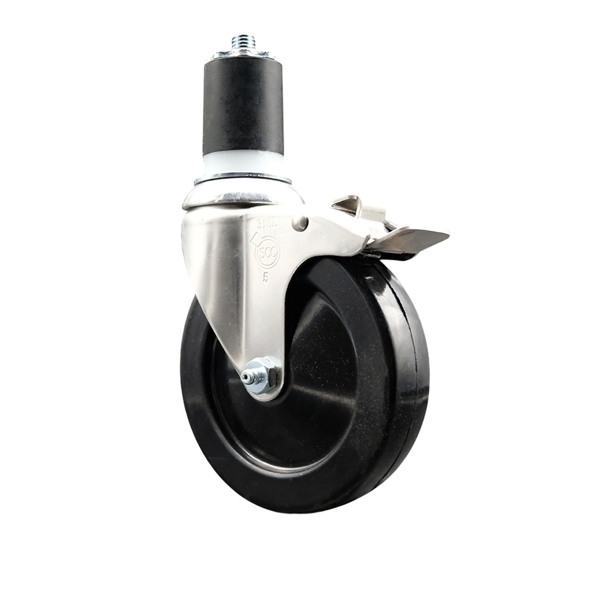 Service Caster, 5Inch x 1 1/4Inch Stem Caster, Wheel Diameter 5 in, Caster Type Swivel, Package (qty.) 1, Model SCC-SS316TTLEX20S514-HRS-178