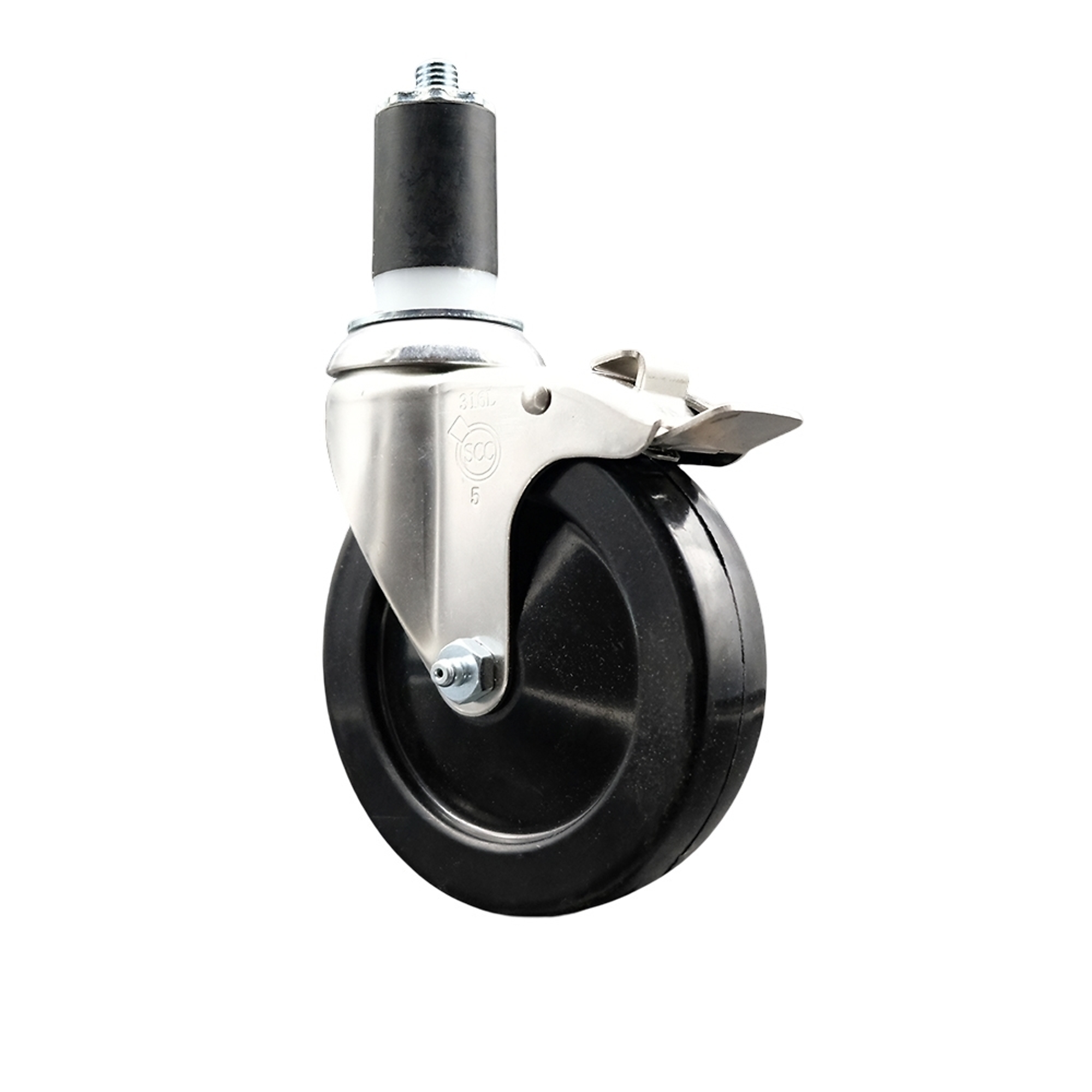 Service Caster, 5Inch x 1 1/4Inch Stem Caster, Wheel Diameter 5 in, Caster Type Swivel, Package (qty.) 1, Model SCC-SS316TTLEX20S514-SRS-158