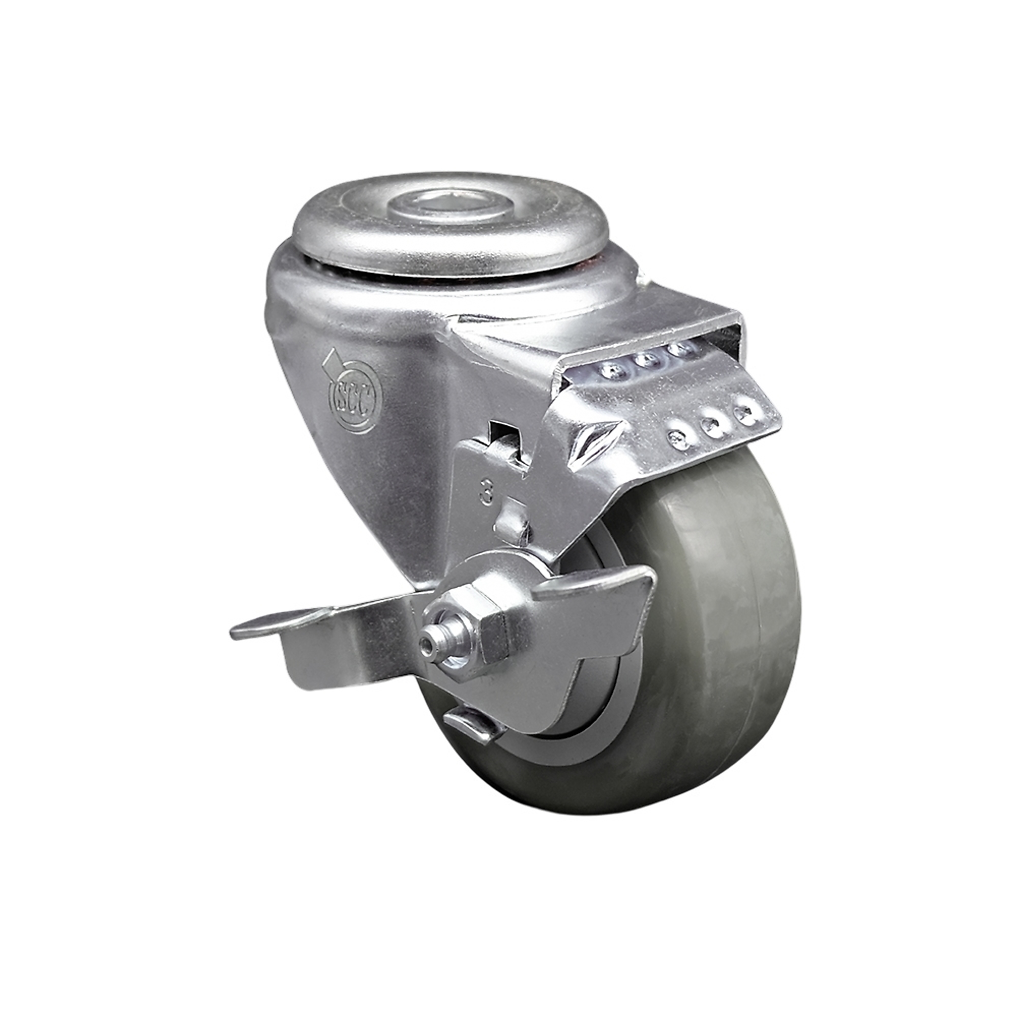 Service Caster, 3Inch x 1 1/4Inch Stem Caster, Wheel Diameter 3 in, Caster Type Swivel, Package (qty.) 1, Model SCC-SSBH20S314-PPUB-TLB