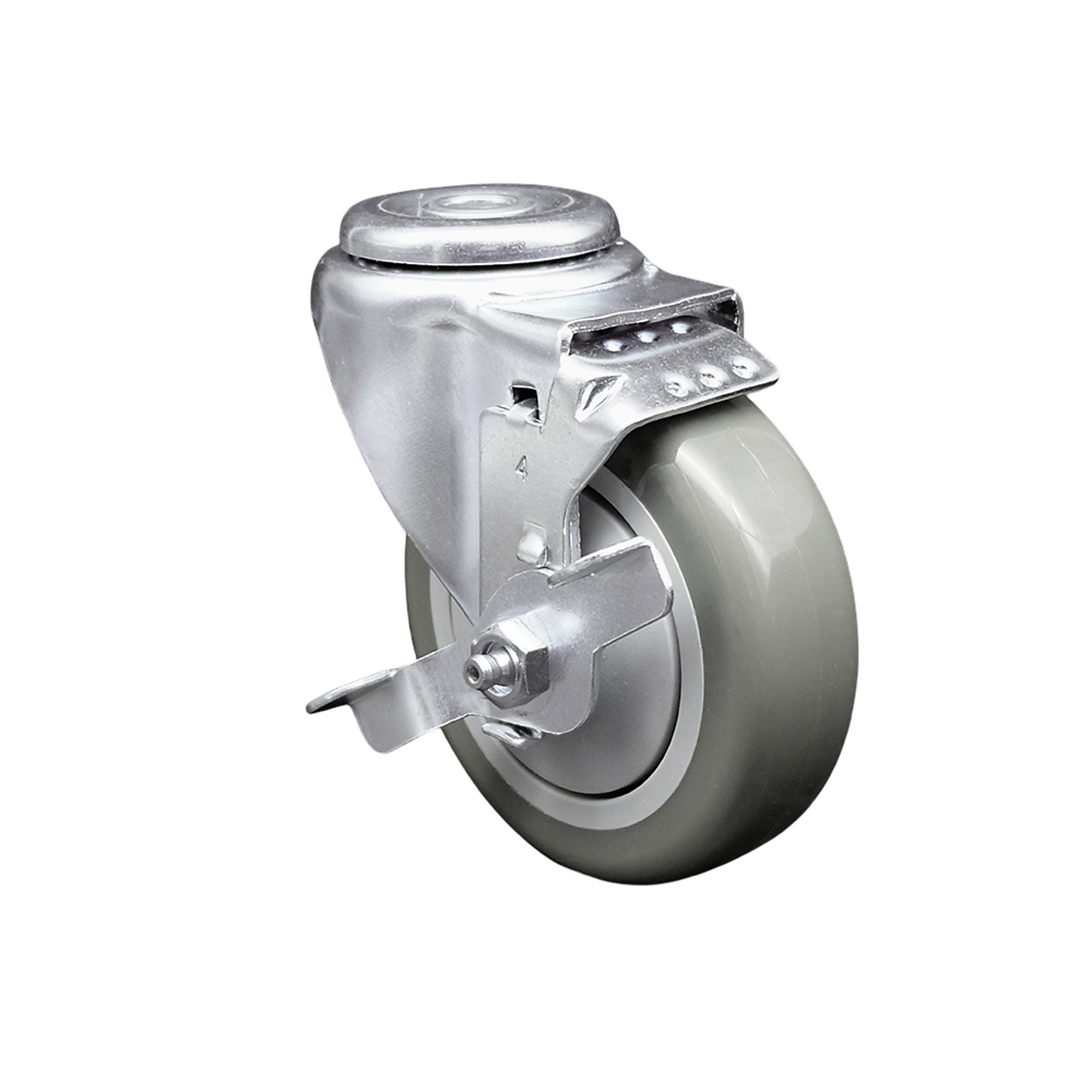 Service Caster, 4Inch x 1 1/4Inch Stem Caster, Wheel Diameter 4 in, Caster Type Swivel, Package (qty.) 1, Model SCC-SSBH20S414-PPUB-TLB