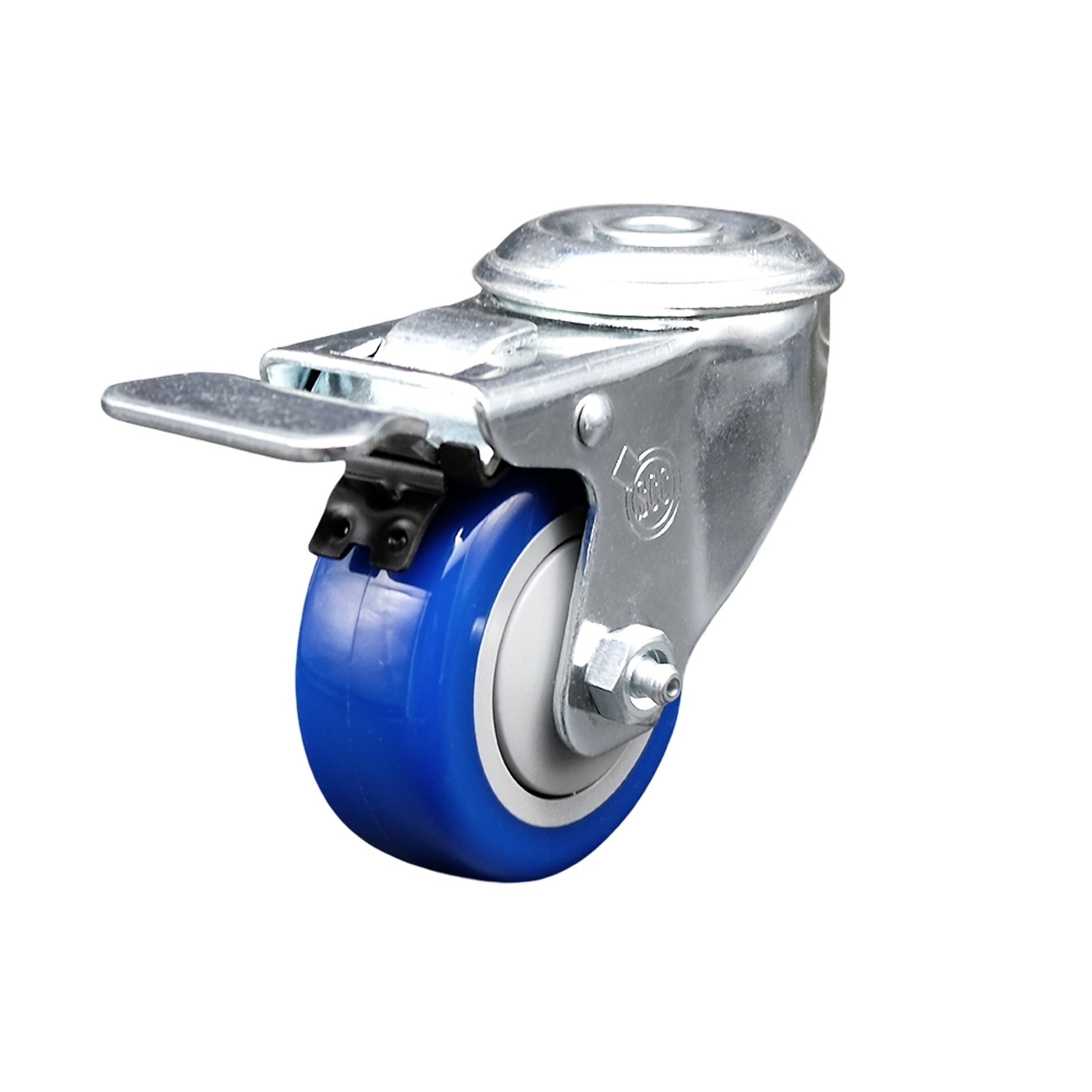 Service Caster, 3Inch x 1 1/4Inch Stem Caster, Wheel Diameter 3 in, Caster Type Swivel, Package (qty.) 1, Model SCC-SSBHTTL20S314-PPUB-BLUE