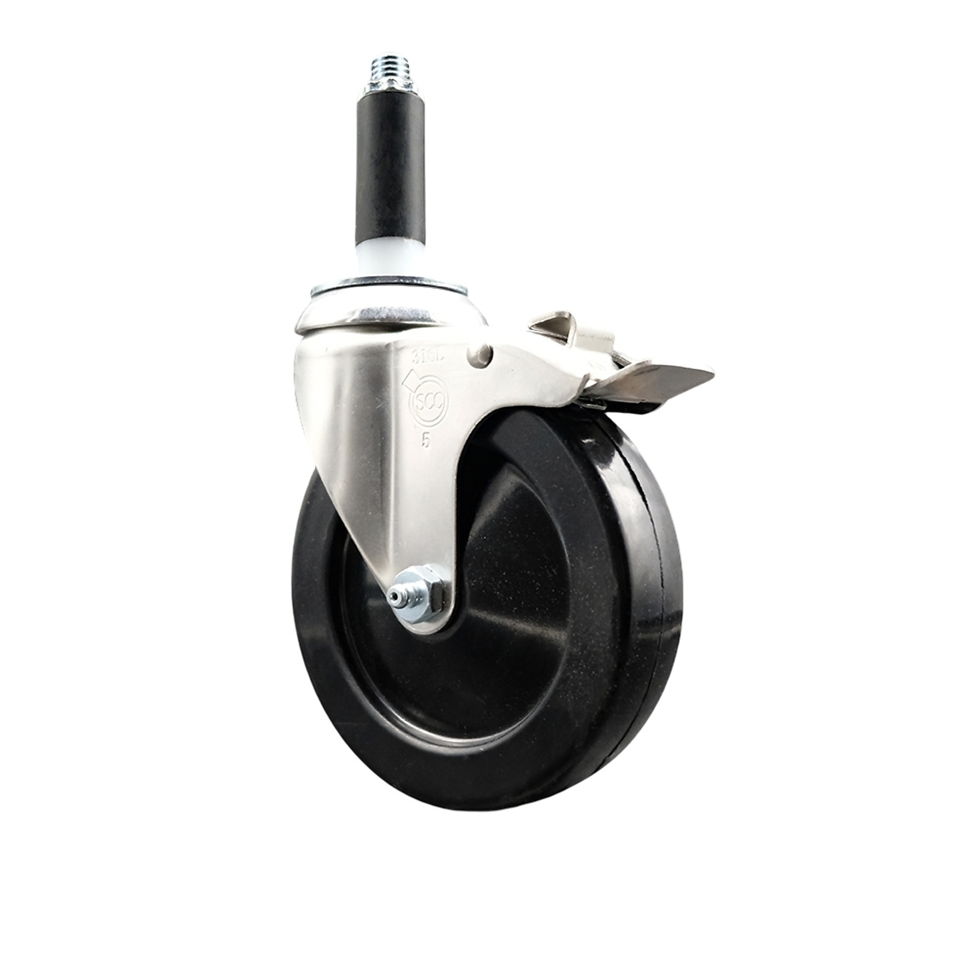 Service Caster, 5Inch x 1 1/4Inch Stem Caster, Wheel Diameter 5 in, Caster Type Swivel, Package (qty.) 1, Model SCC-SS316TTLEX20S514-SRS-34