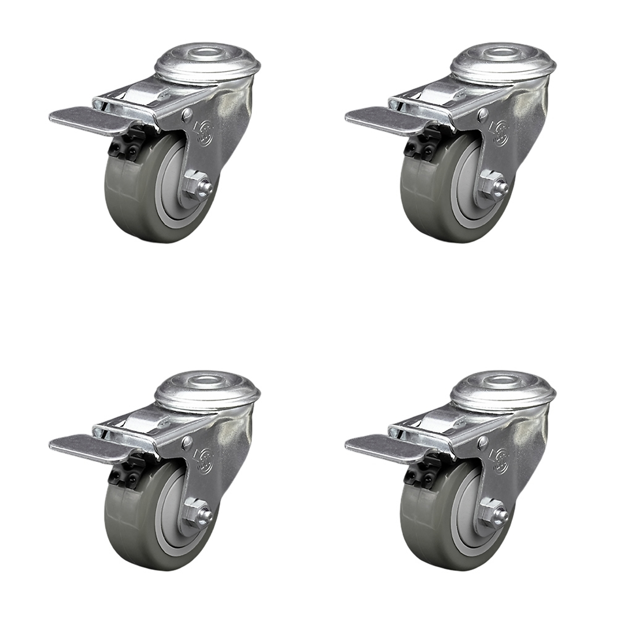 Service Caster, 3 1/2Inch x 1 1/4Inch Stem Casters, Wheel Diameter 3.5 in, Caster Type Swivel, Package (qty.) 4, Model SCC-SSBHTTL20S3514-PPUB-4