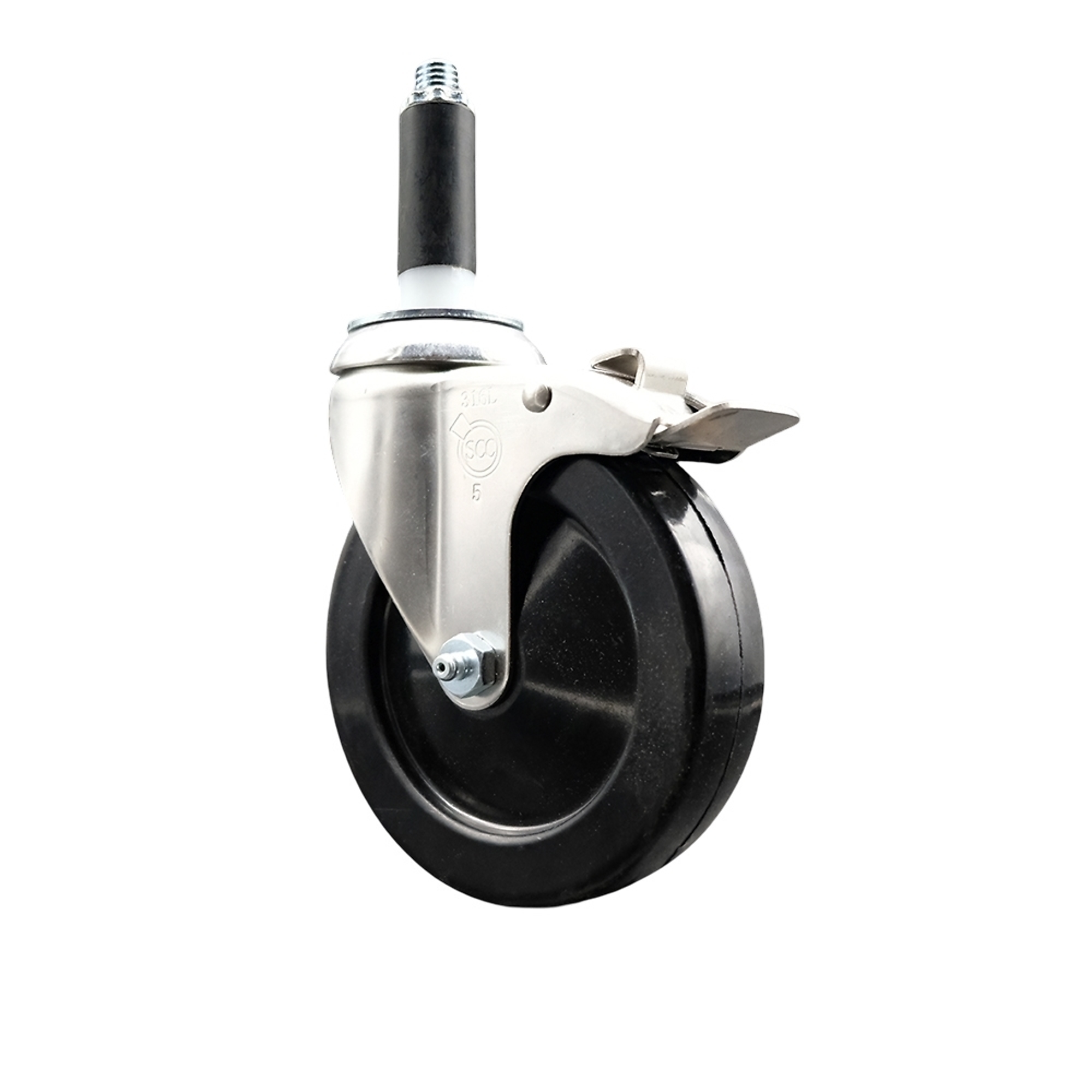 Service Caster, 5Inch x 1 1/4Inch Stem Caster, Wheel Diameter 5 in, Caster Type Swivel, Package (qty.) 1, Model SCC-SS316TTLEX20S514-HRS-78