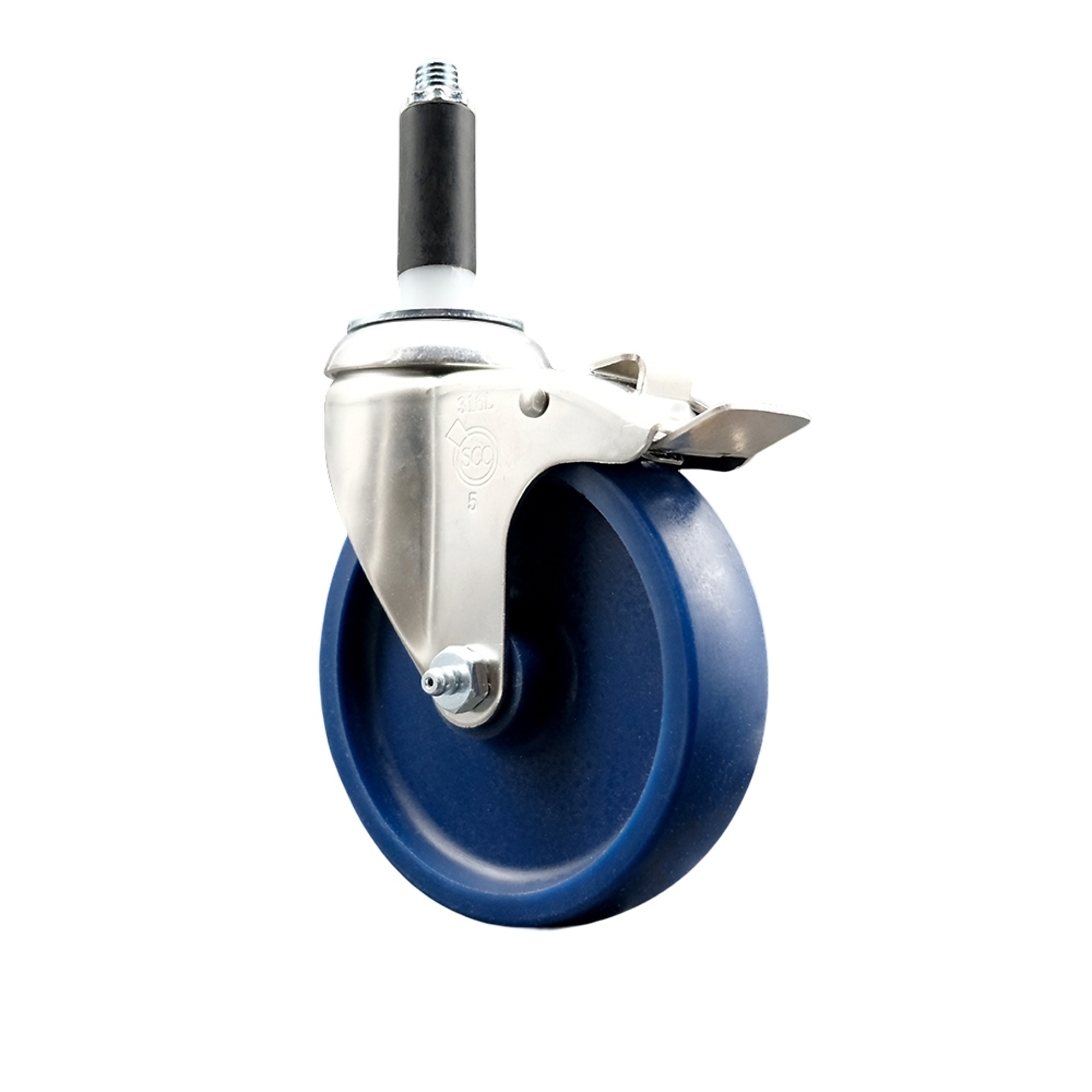 Service Caster, 5Inch x 1 1/4Inch Stem Caster, Wheel Diameter 5 in, Caster Type Swivel, Package (qty.) 1, Model SCC-SS316TTLEX20S514-SPUS-34