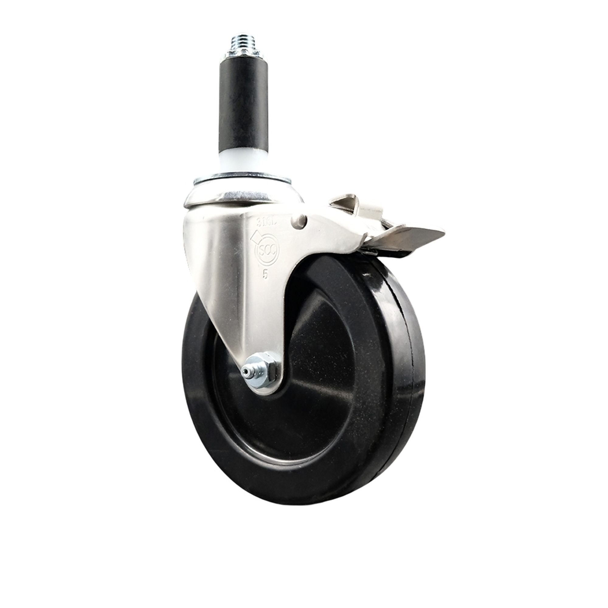 Service Caster, 5Inch x 1 1/4Inch Stem Caster, Wheel Diameter 5 in, Caster Type Swivel, Package (qty.) 1, Model SCC-SS316TTLEX20S514-SRS-1